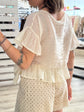 Blusa in lino goffrato con voile Susy Mix