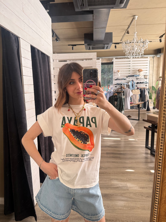T-shirt stampa papaia Susy Mix
