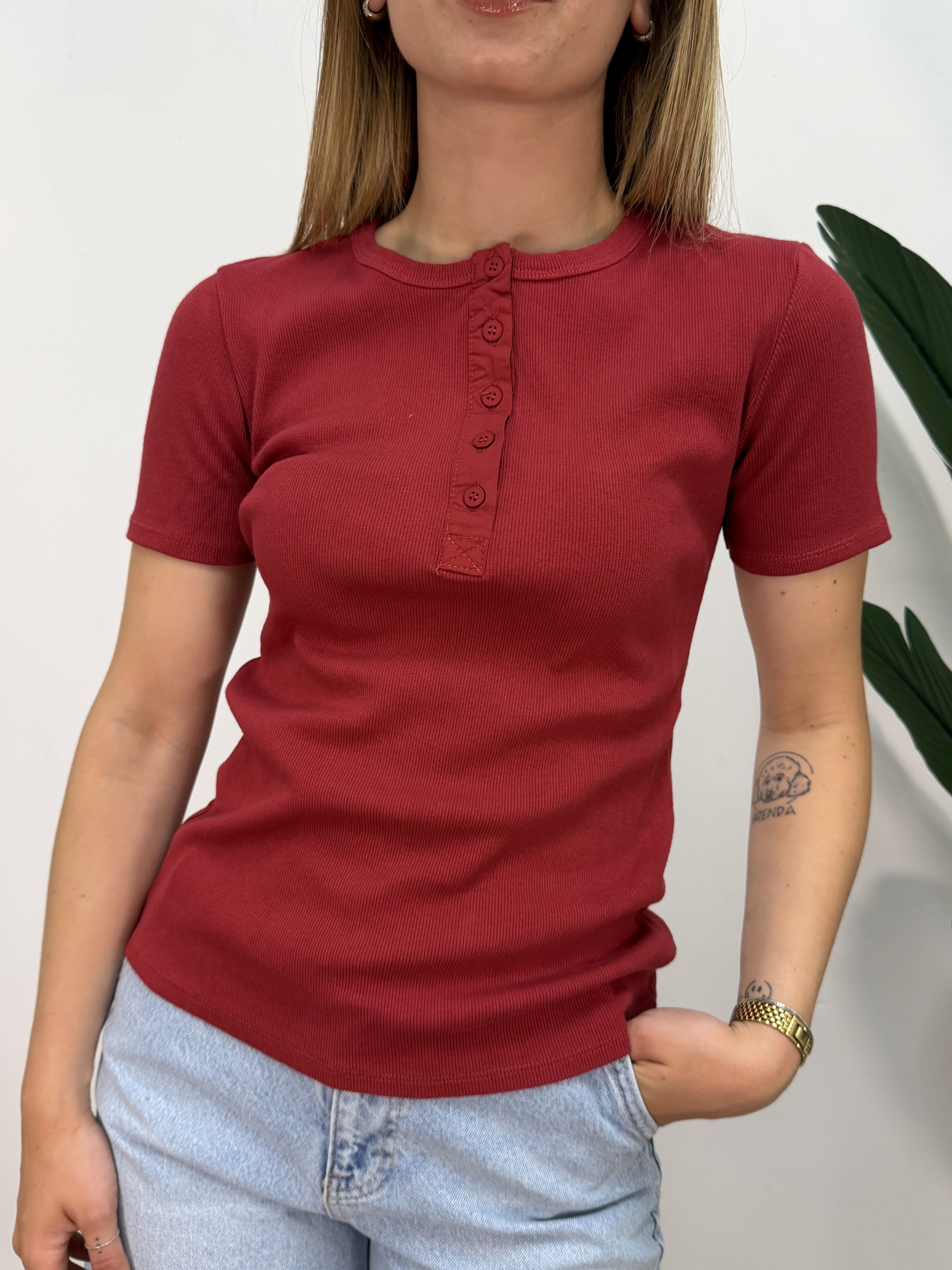 T-Shirt serafino 100% cotone Tensione In