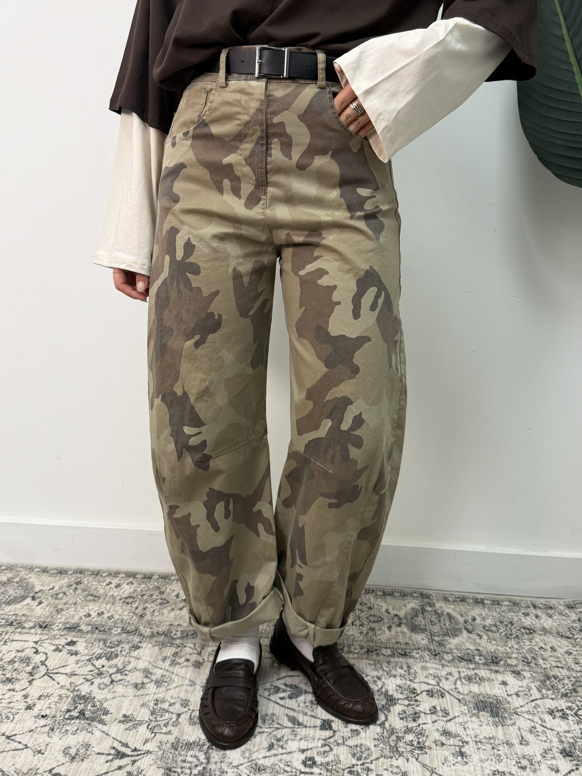 Pantalone barrel stampa camouflage SusyMix