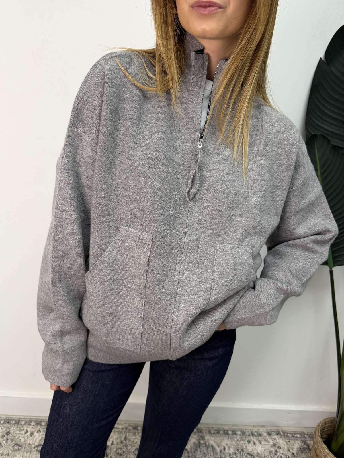 Maglione full zip in 100% lana Vicolo