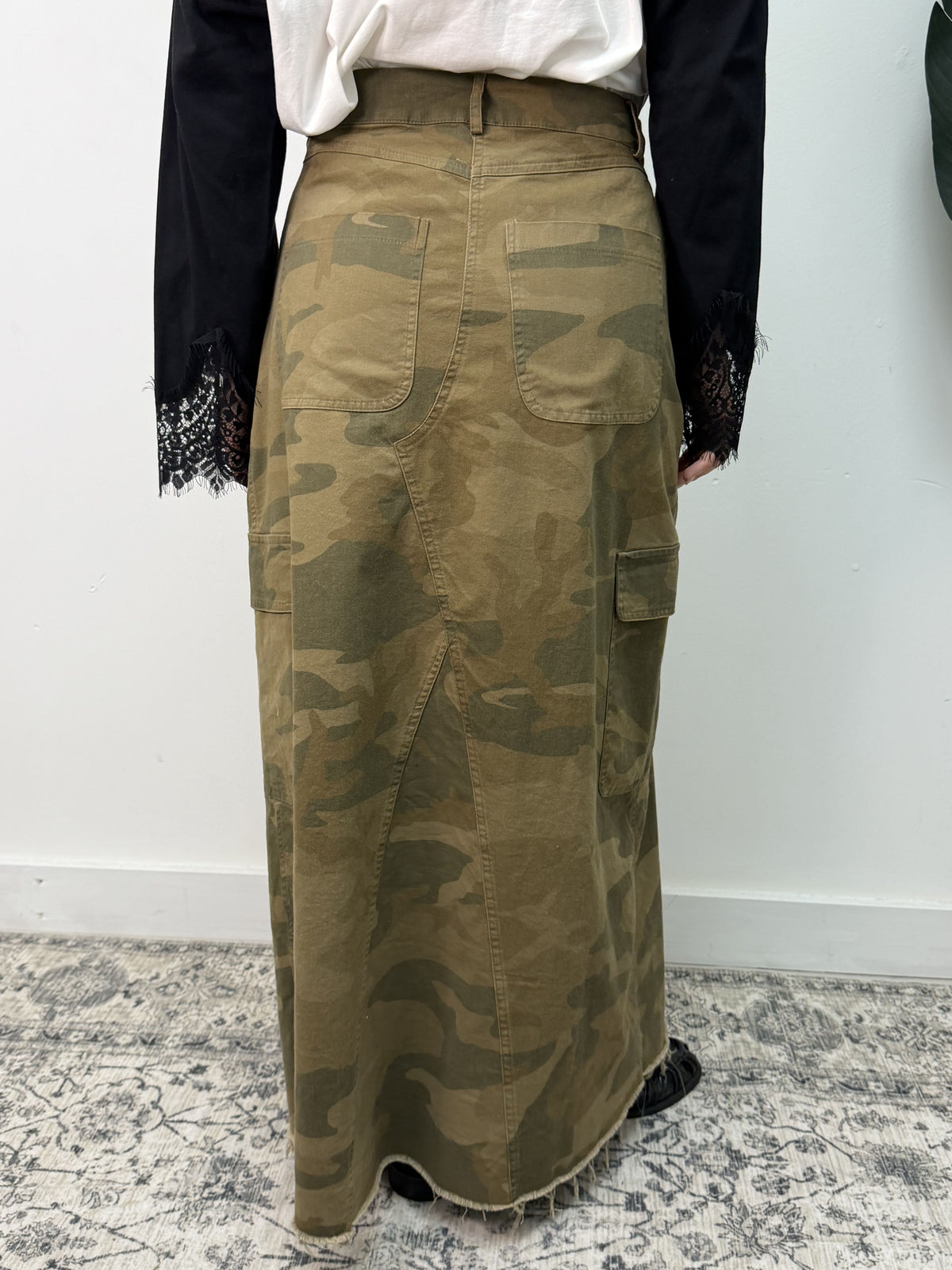 Maxi gonna cargo stampa camouflage MyD