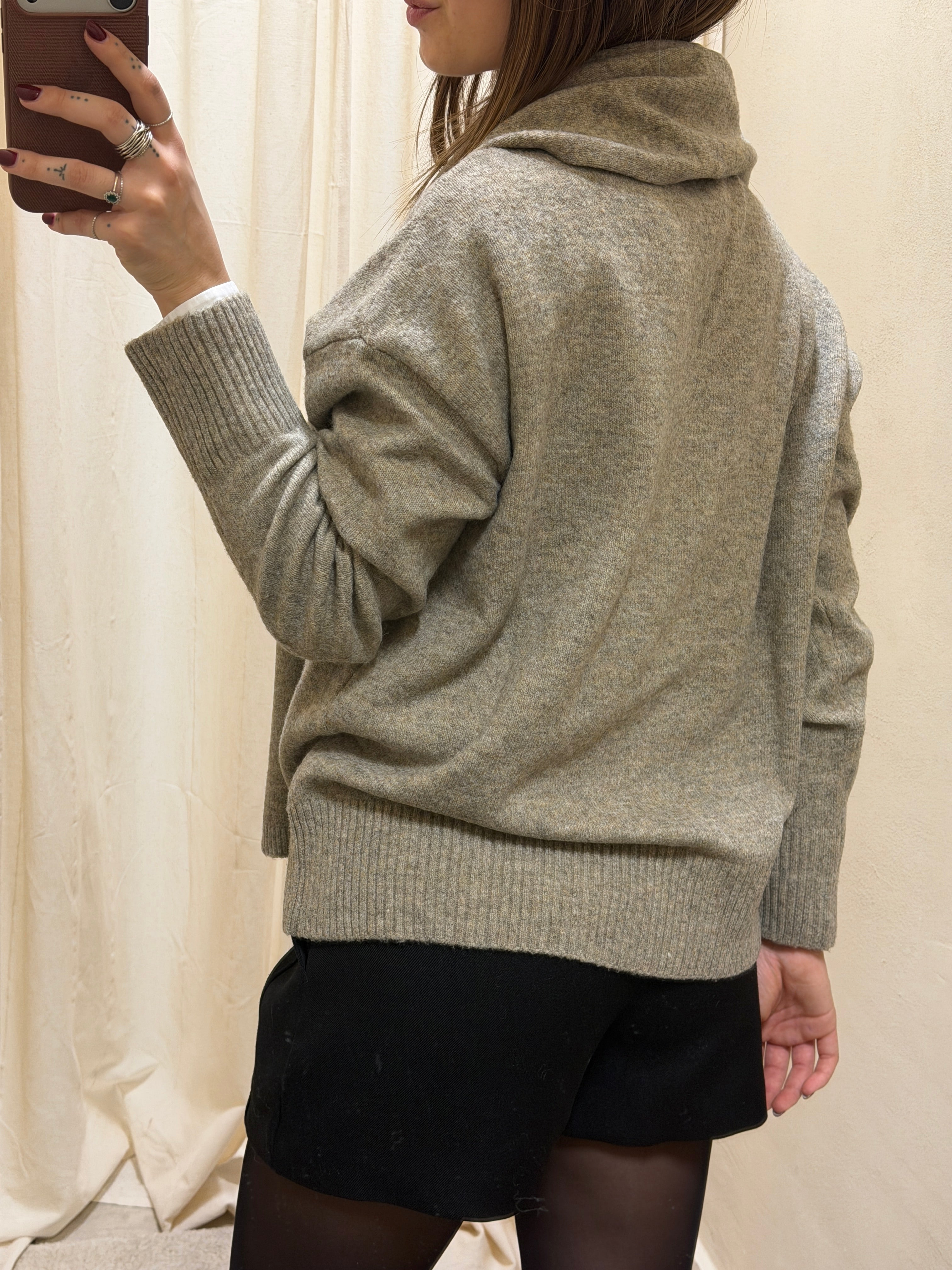 Maglione con sciarpa mélange BSB