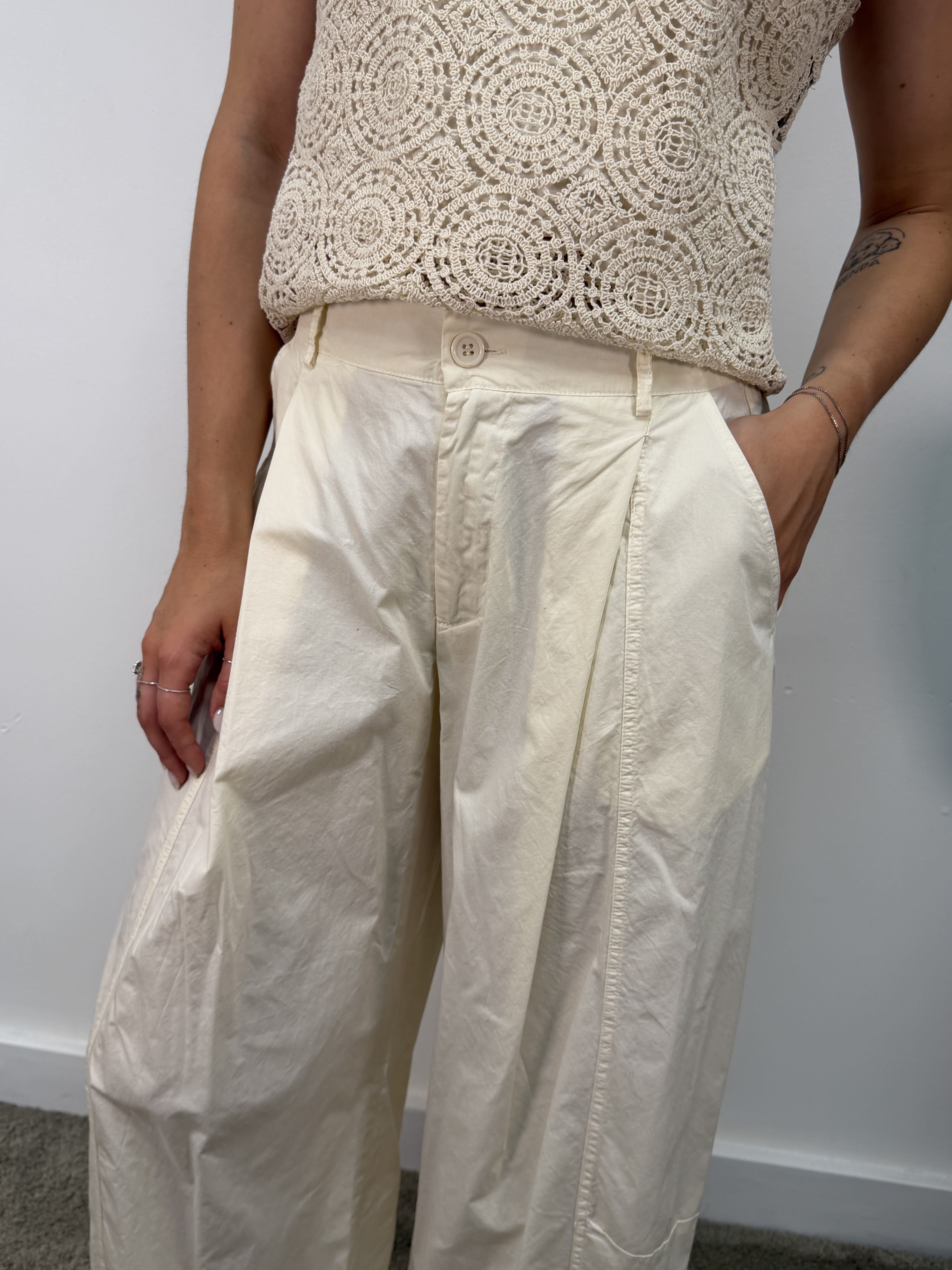 Pantalone barrel in cotone parachute MyD