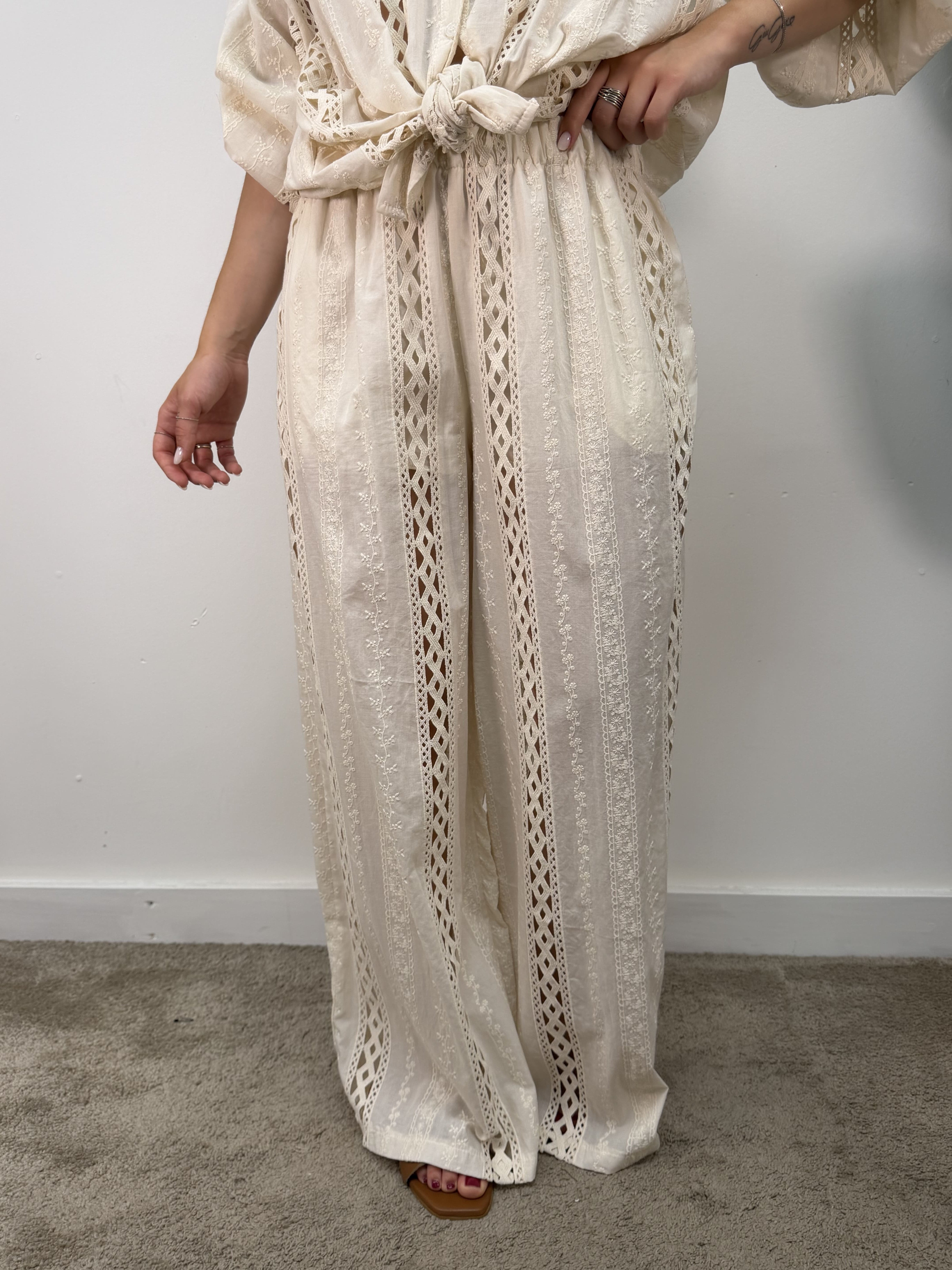 Pantalone in cotone e sangallo HaveOne