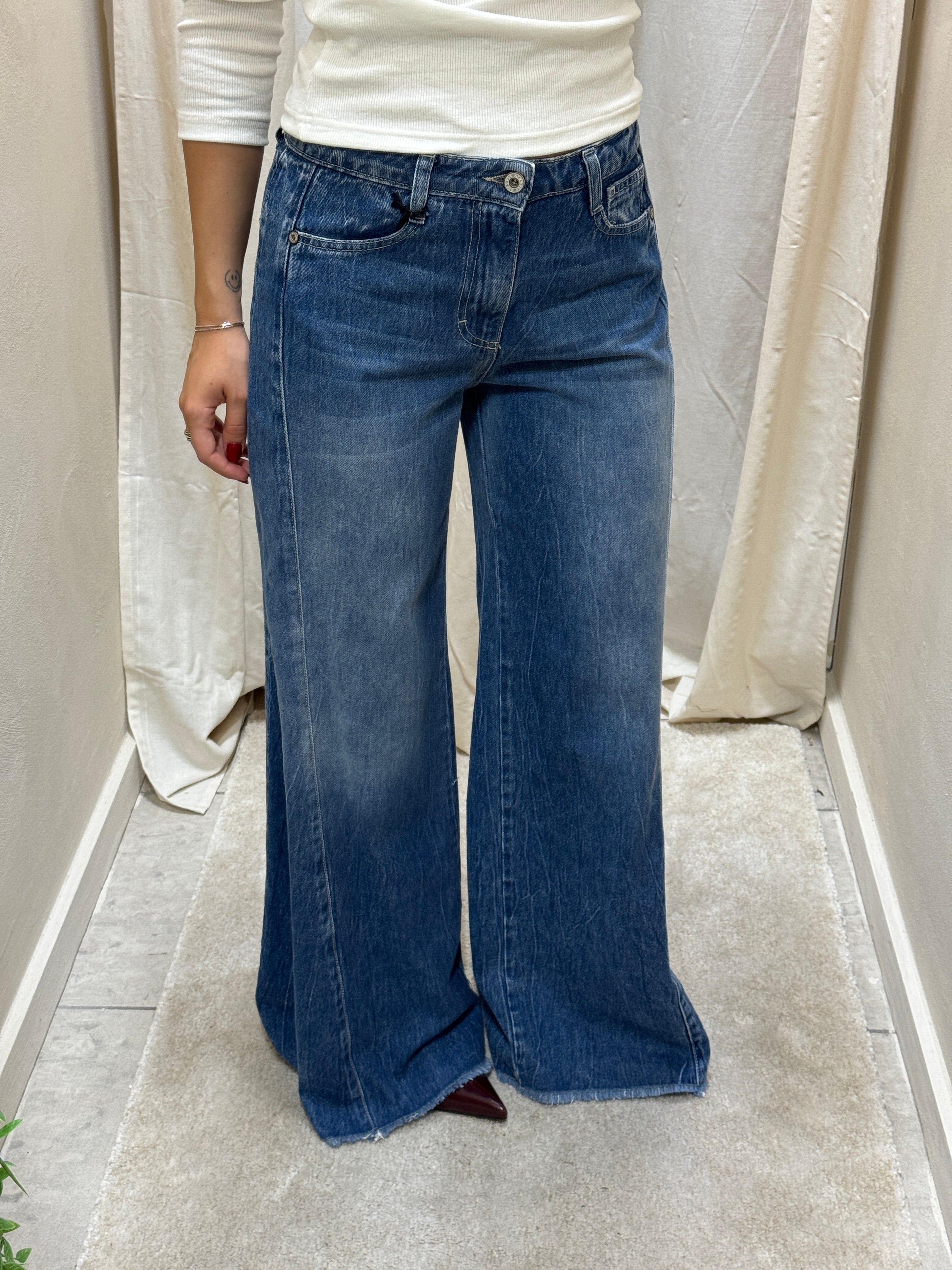 Jeans palazzo ampio Please