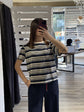 T-shirt girocollo a righe Tensione IN