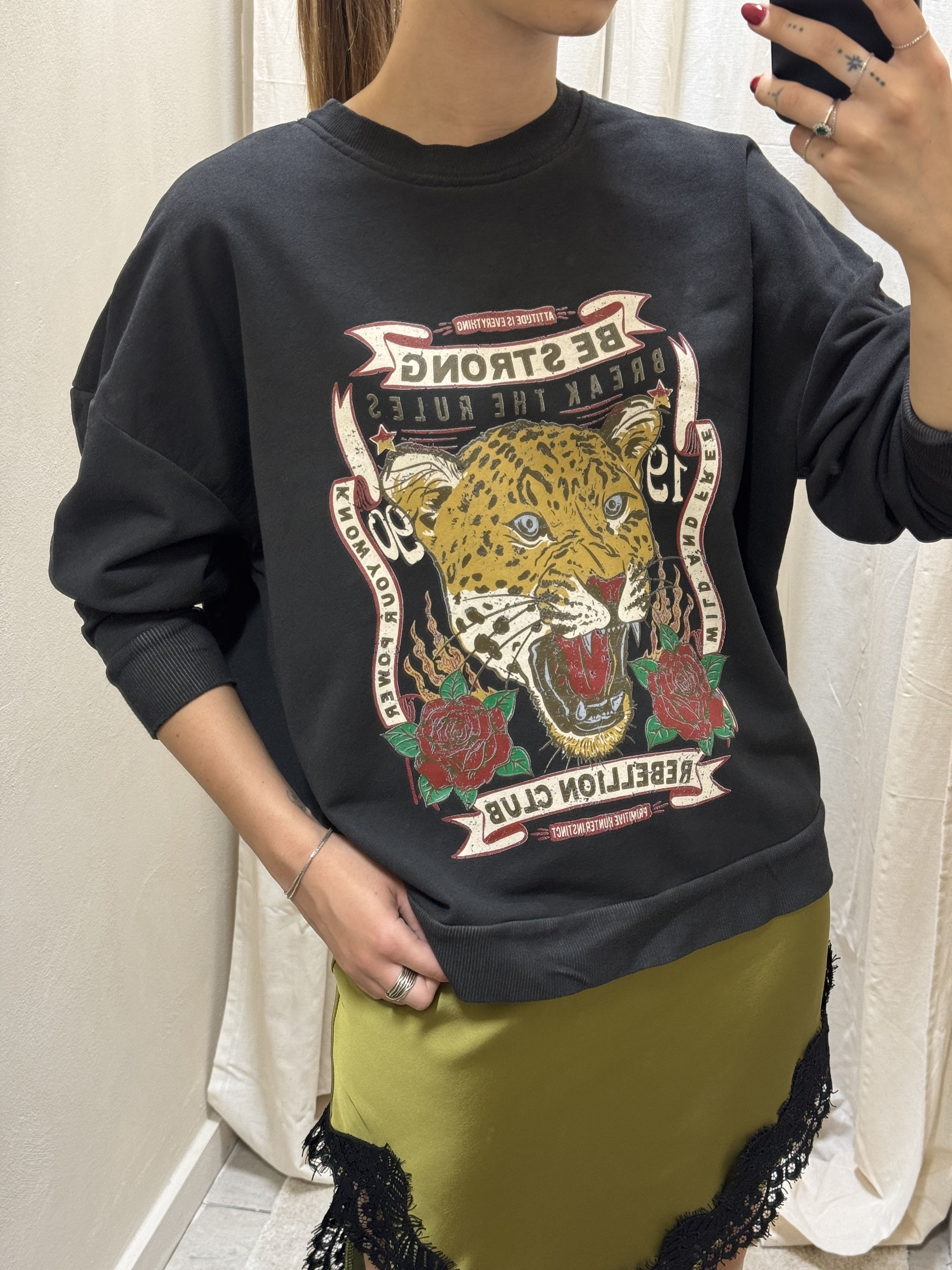 Felpa girocollo stampa tigre HaveOne