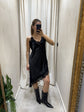 Abito asimmetrico in satin e pizzo HaveOne