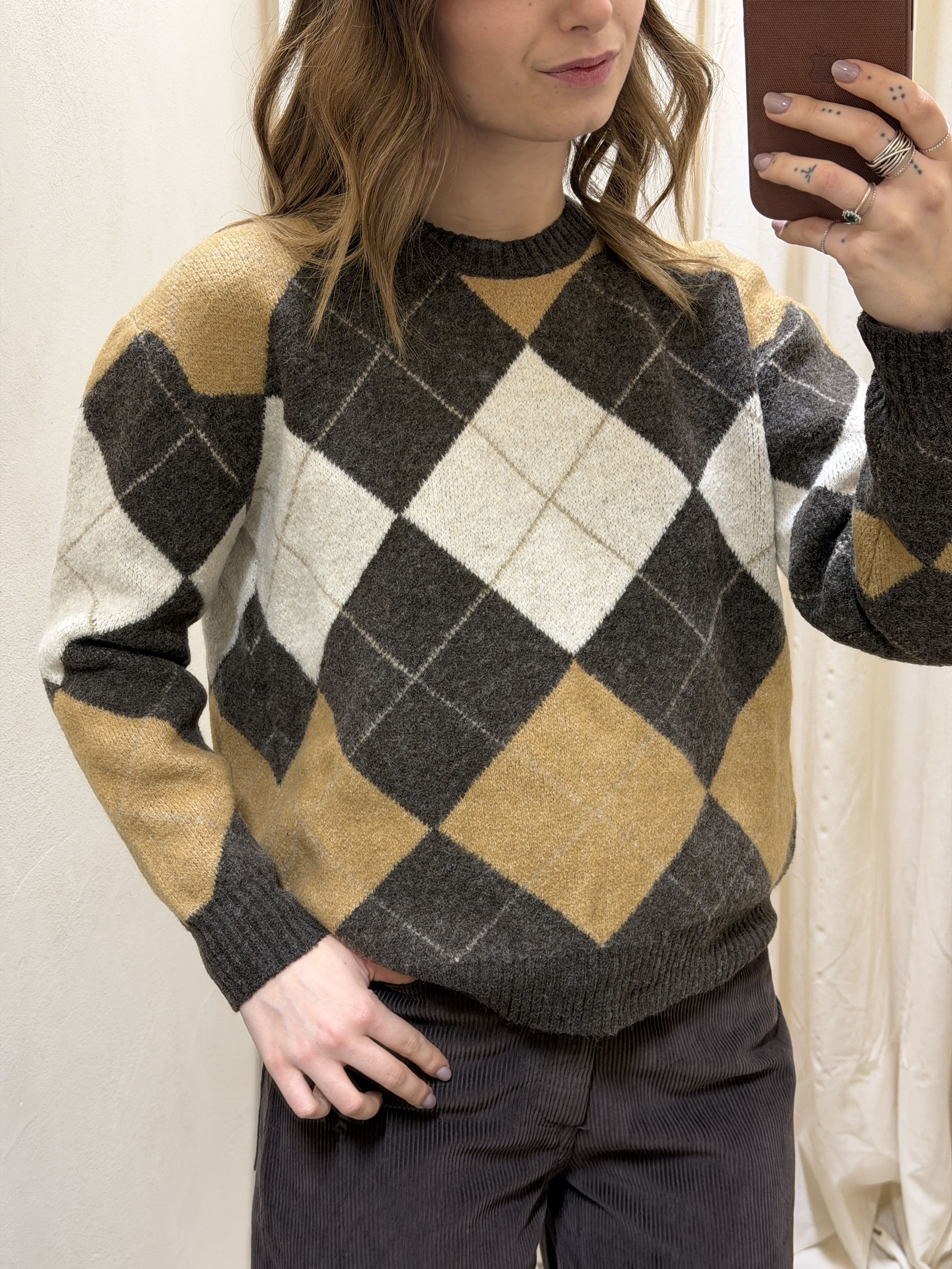 Maglione girocollo rombi Susy Mix