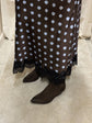 Gonna lunga satin con pois e pizzo Tensione In