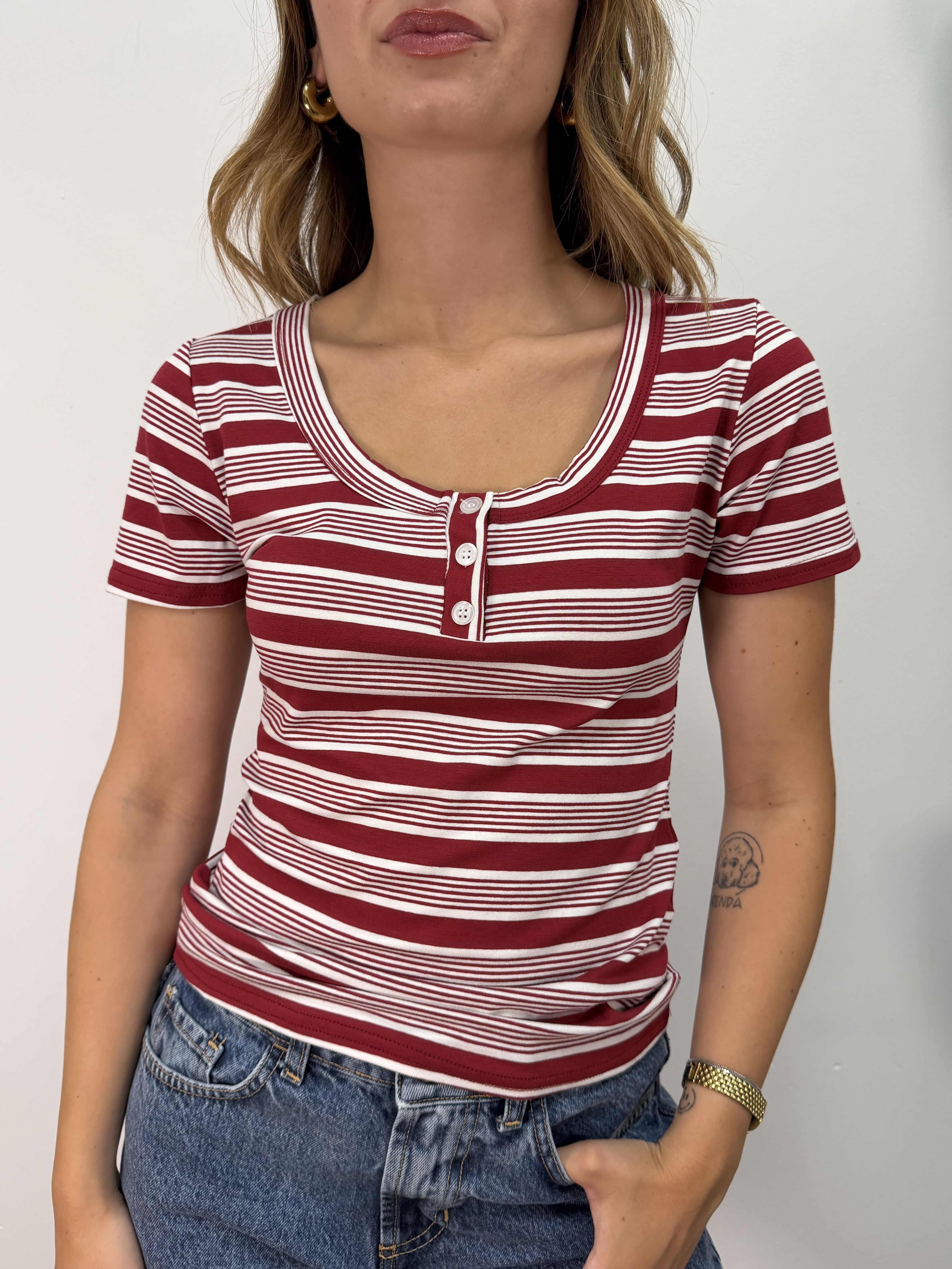 Maglia serafino multi riga MyD