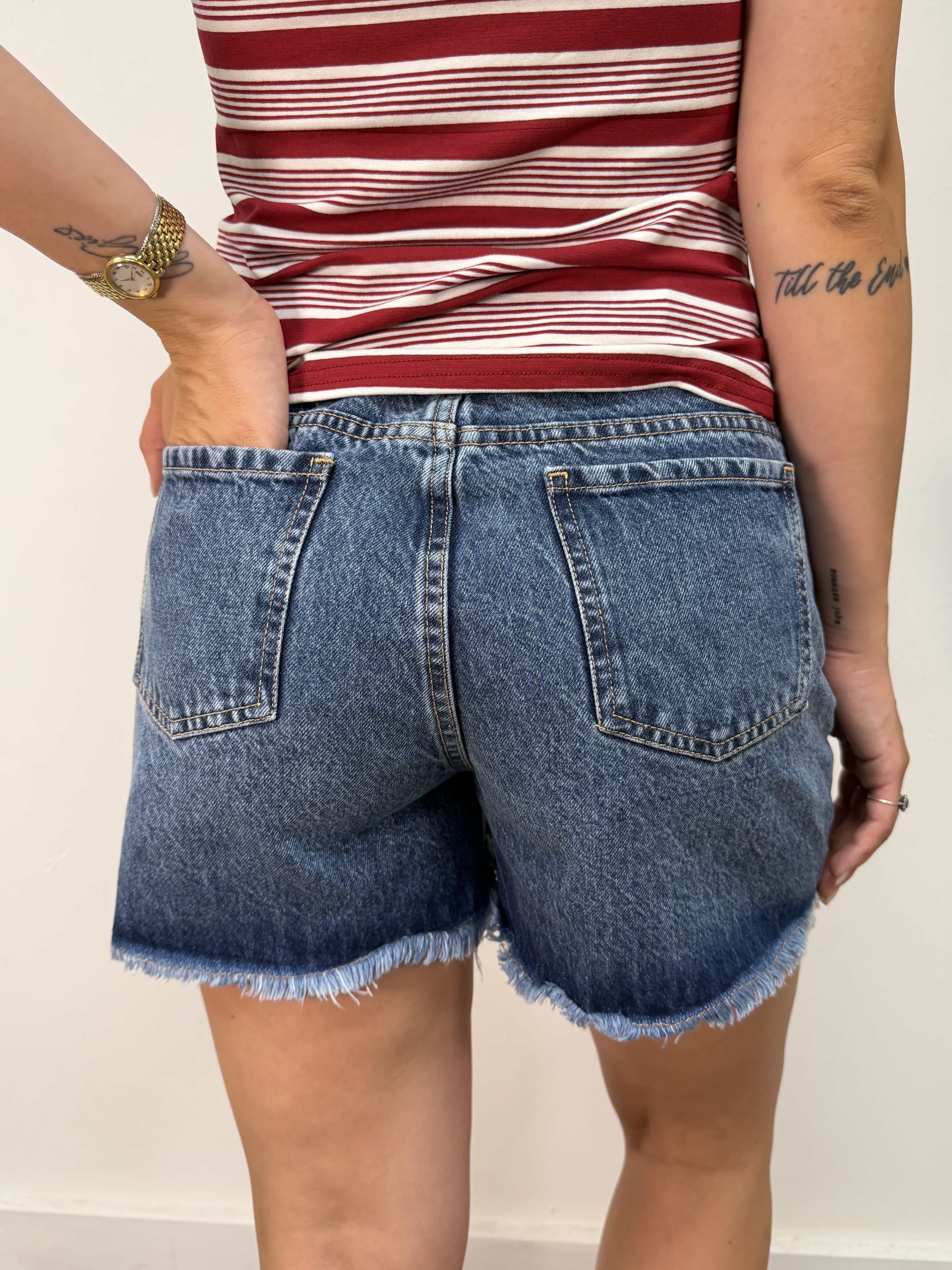 Short in denim taglio vivo Dixie
