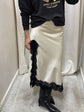 Gonna midi satin e pizzo Tensione In