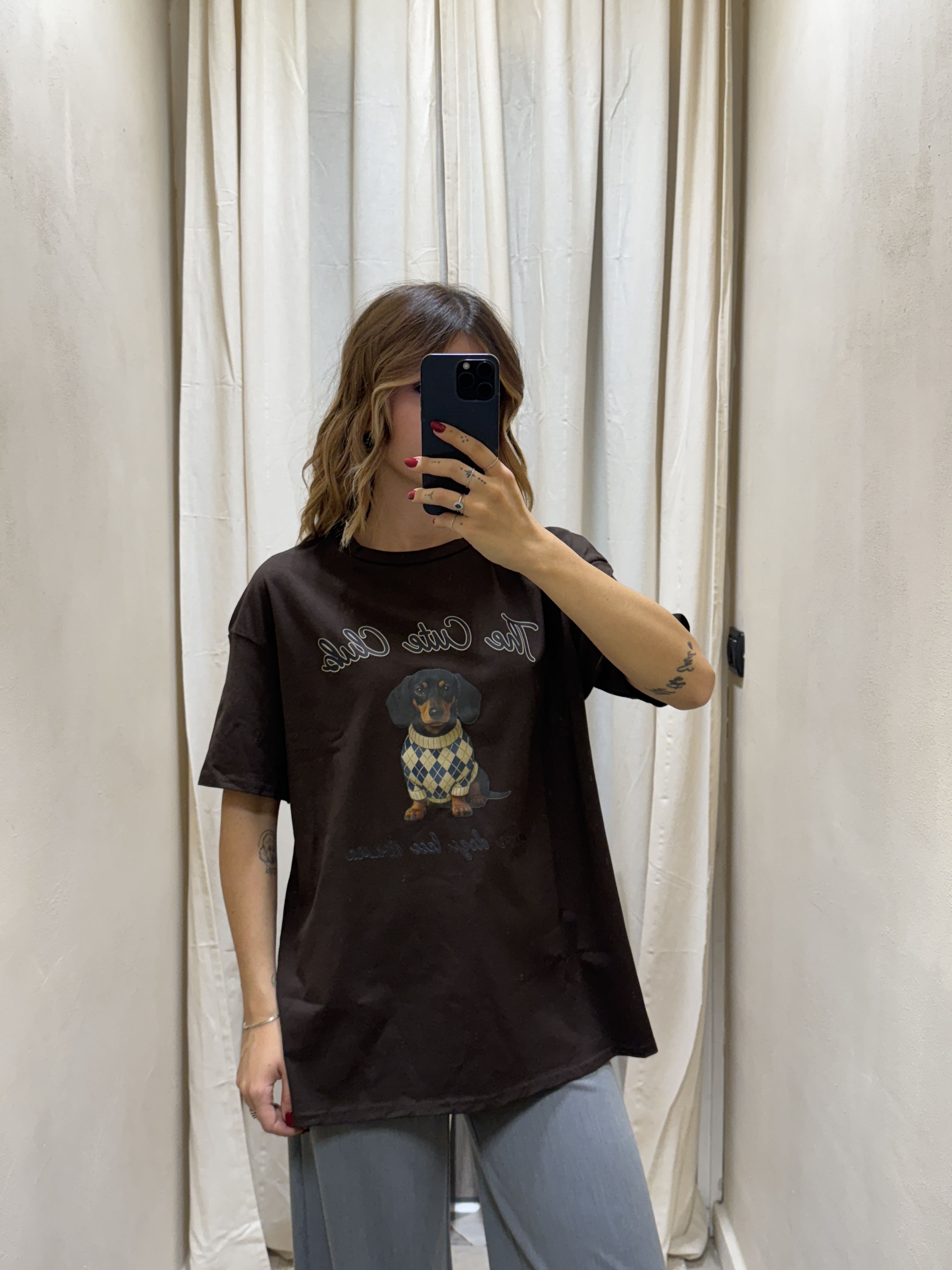 T-Shirt in cotone stampa bassotto MyD