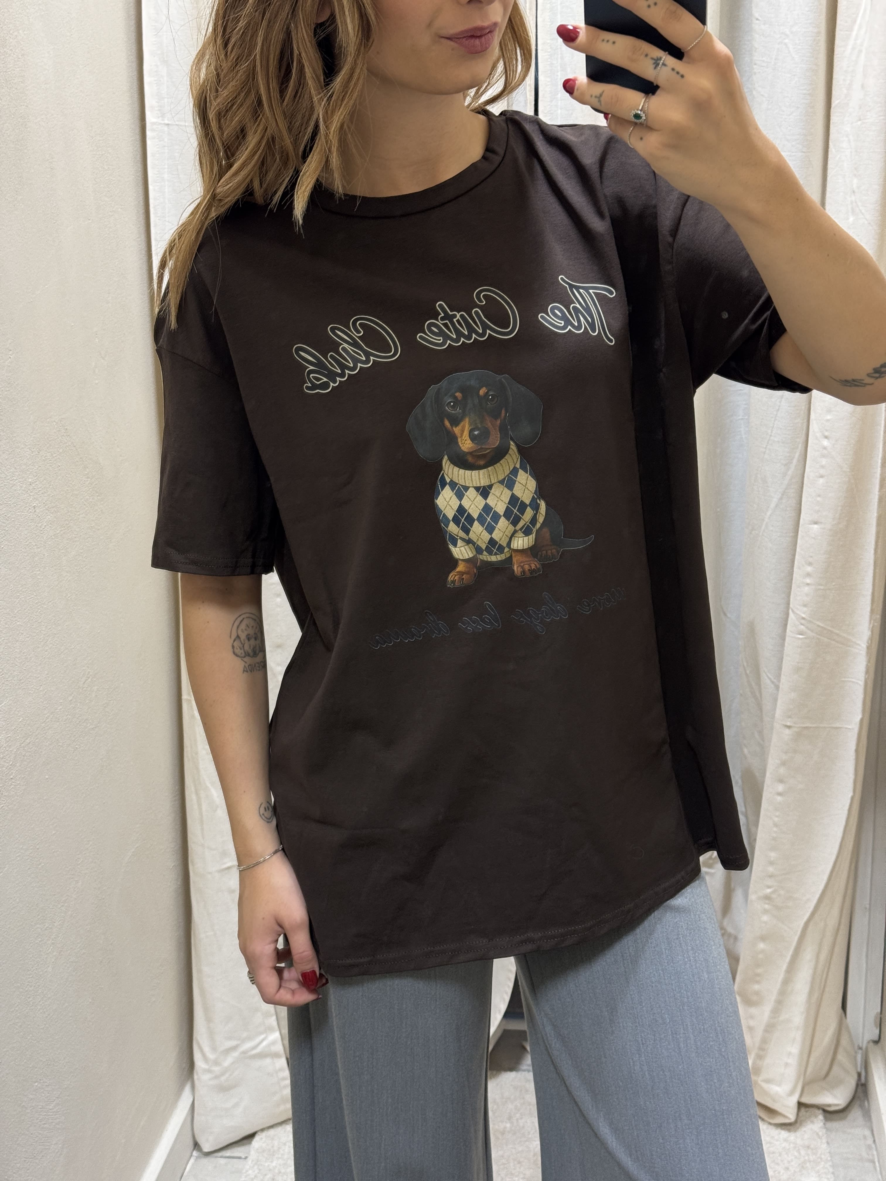 T-Shirt in cotone stampa bassotto MyD