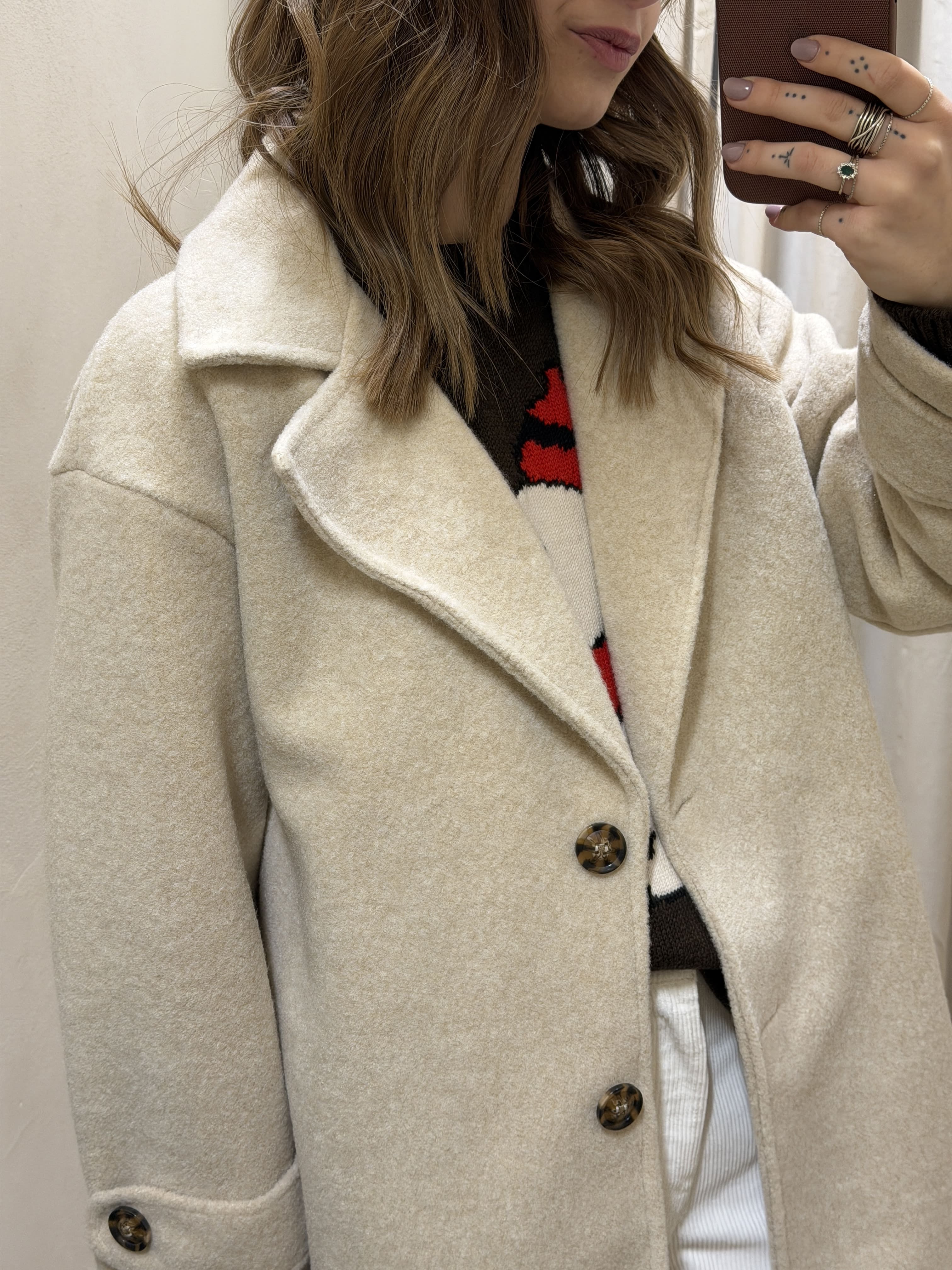 Cappottino 7/8 monopetto in lana cotta  MyD