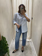 Camicia in cotone bacchettata celeste e bianco My-d
