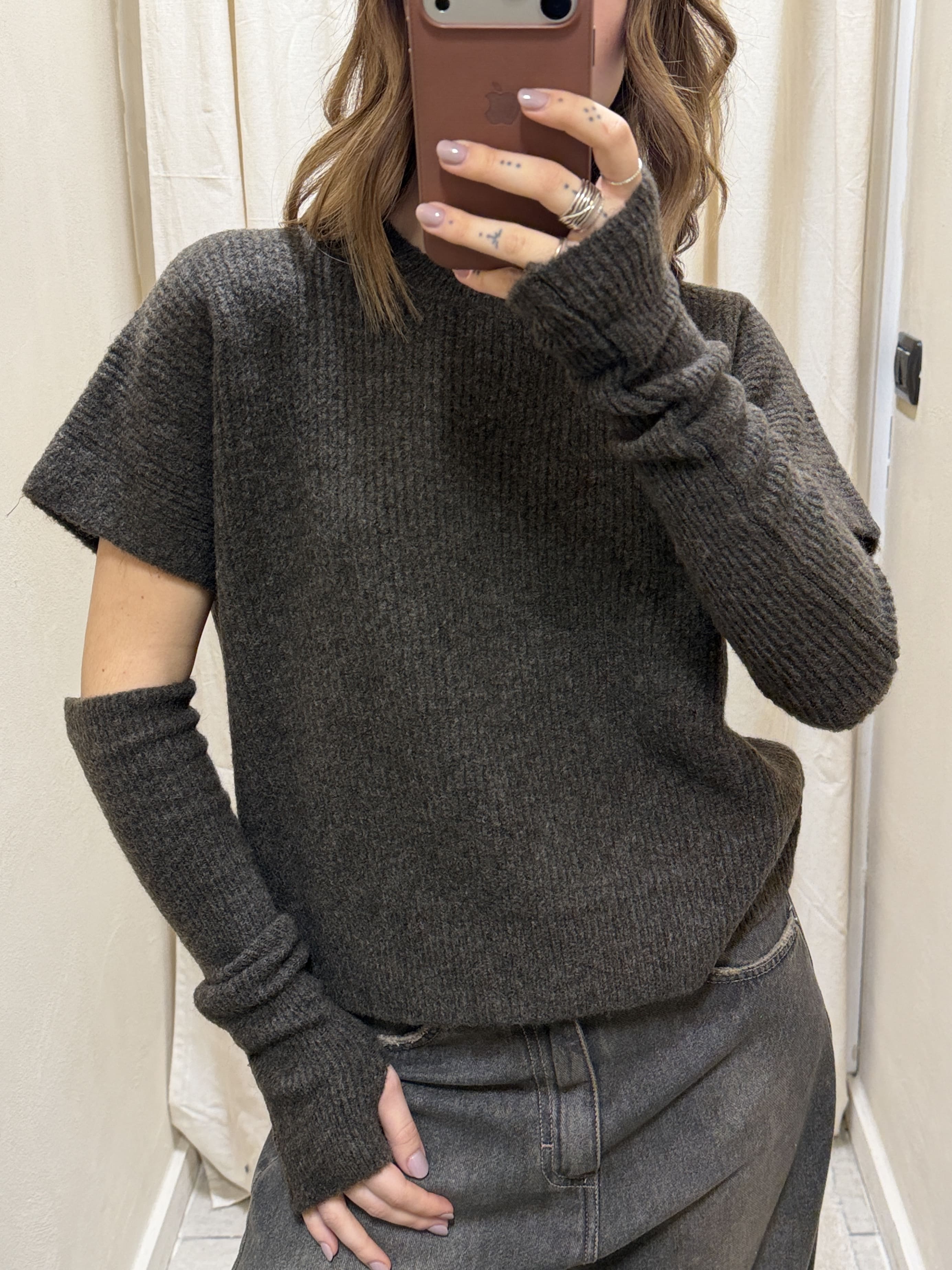 Maglia gilet con manicotti Susy Mix