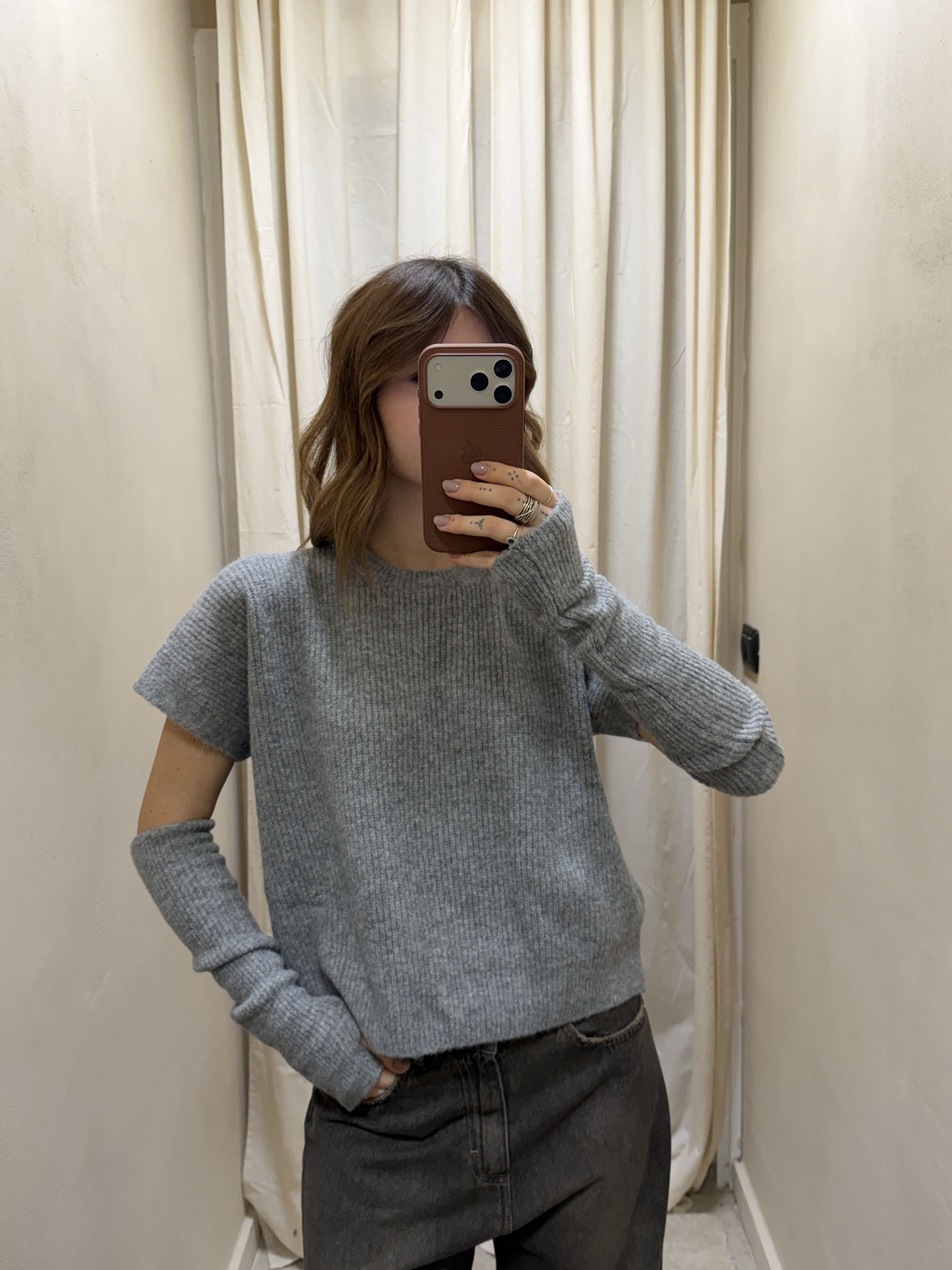 Maglia gilet con manicotti Susy Mix