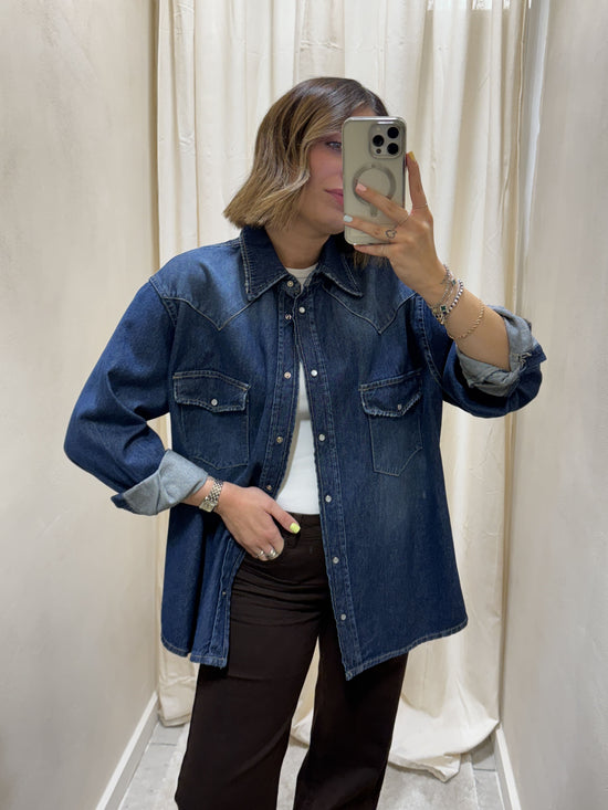 Giacca camicia over in denim Tensione In