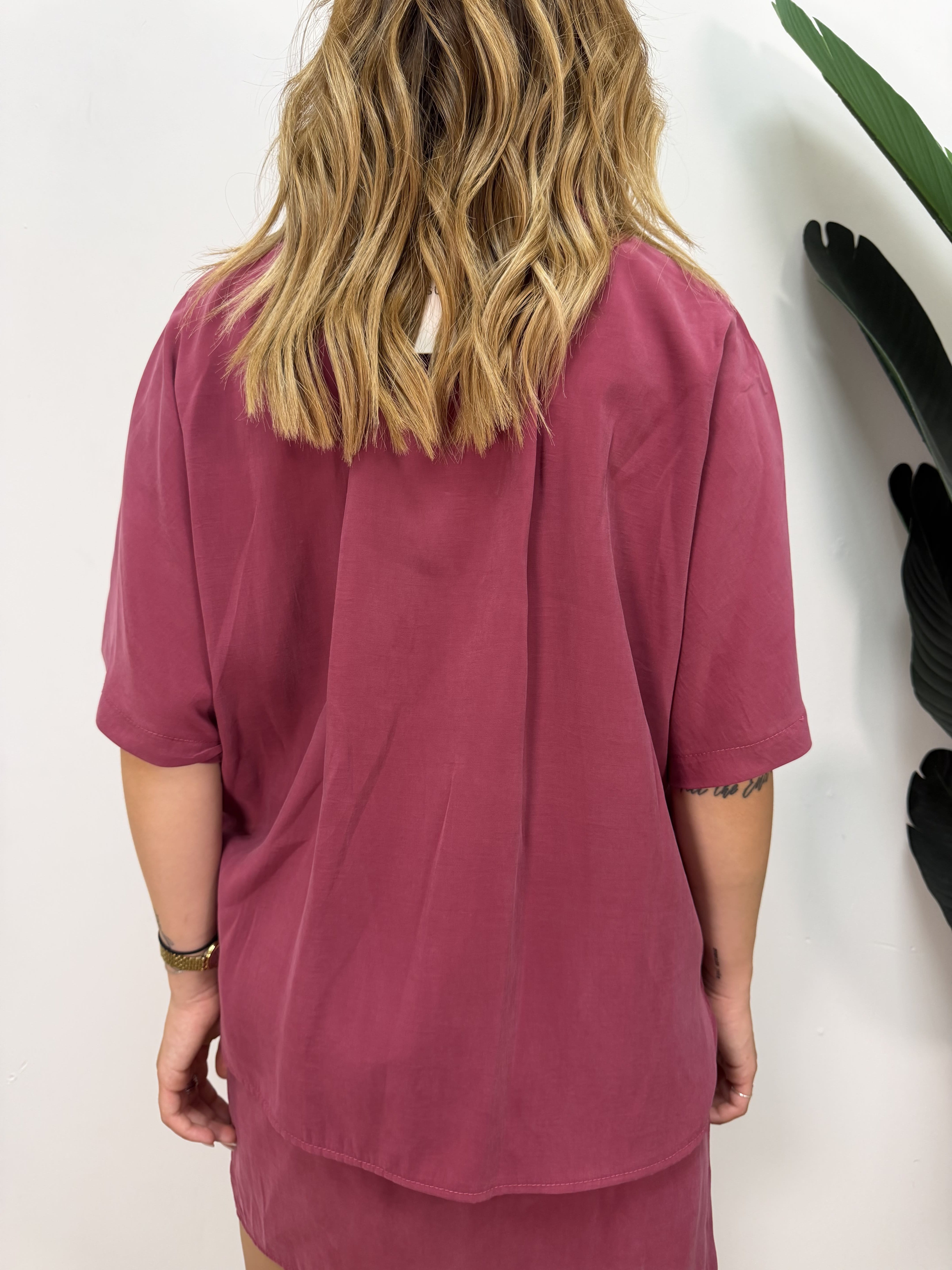 Camicia cupro taschino paillettes Susy Mix