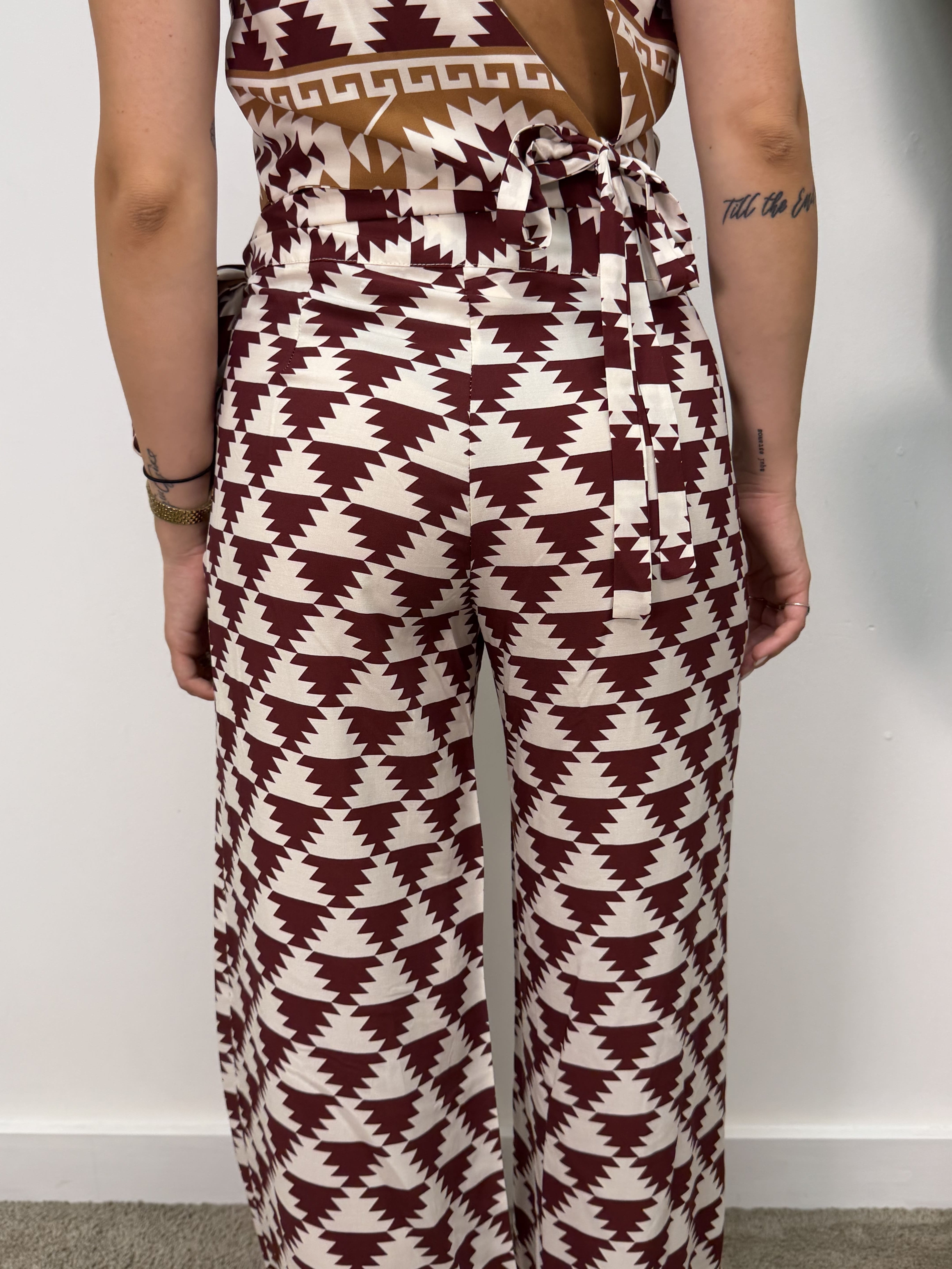 Pantalone in viscosa stampa azteca Dixie