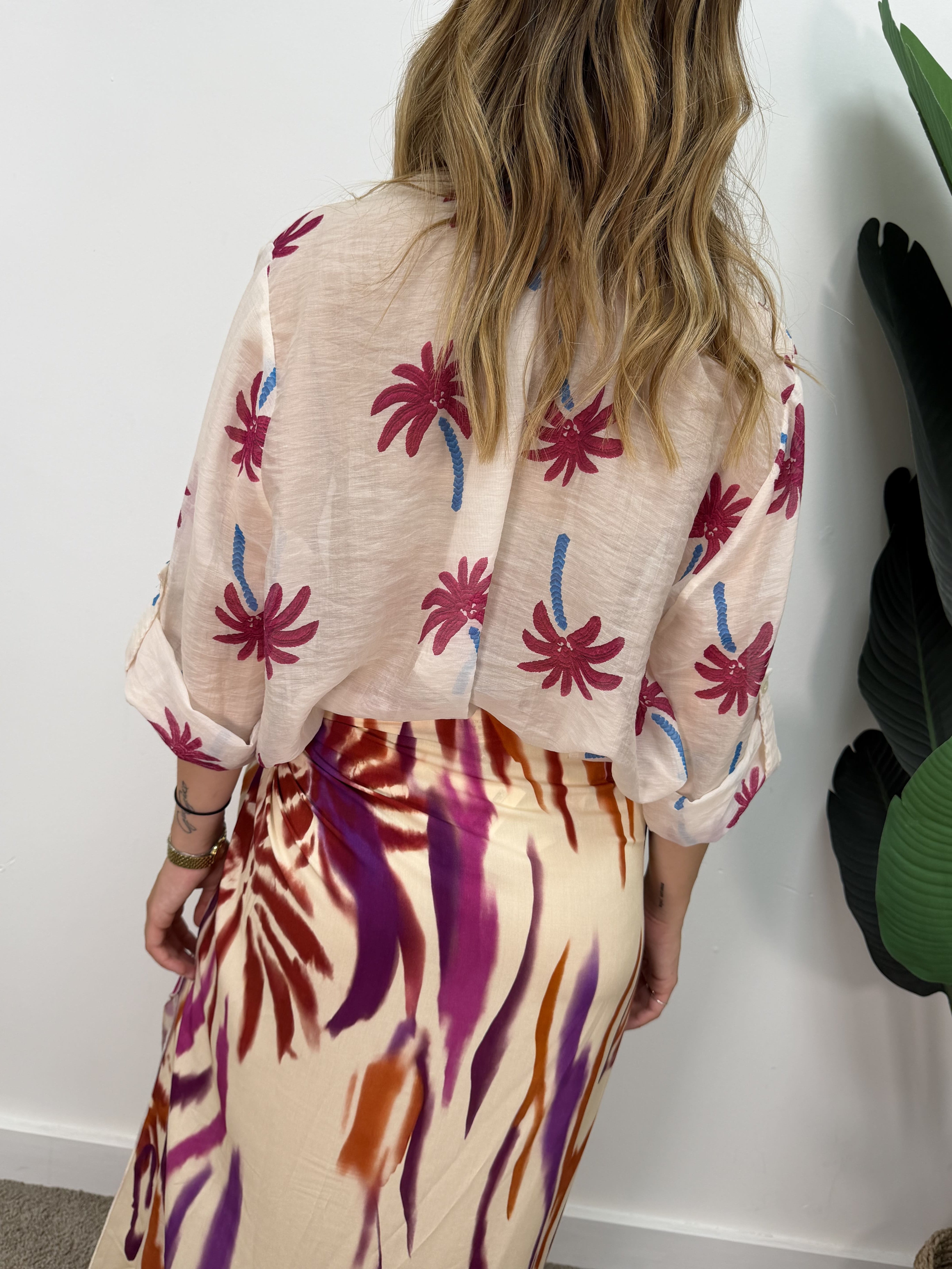 Camicia in mussola stampa "palme" HaveOne THE ISLAND