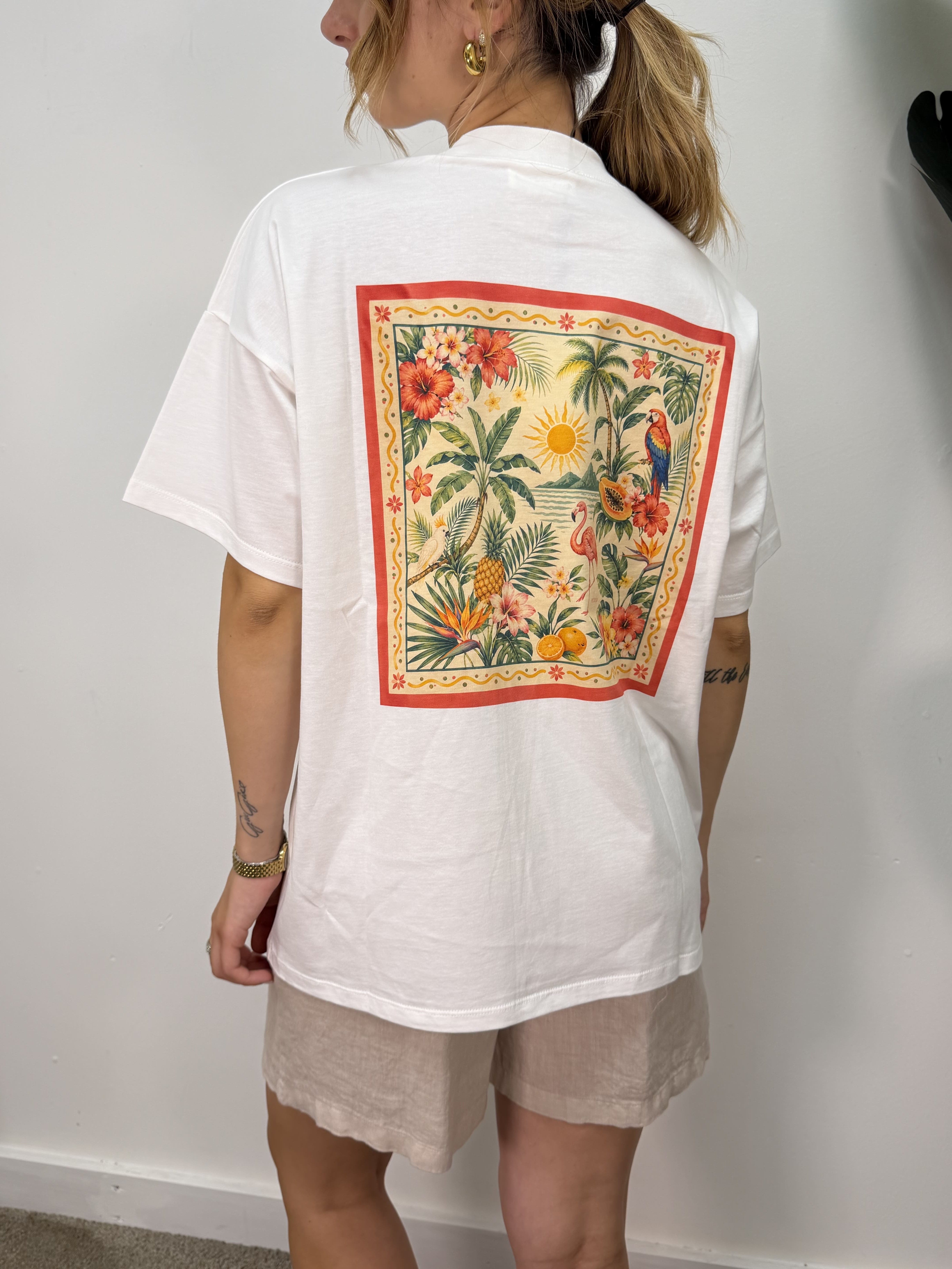 T-shirt stampa pellicano Vicolo