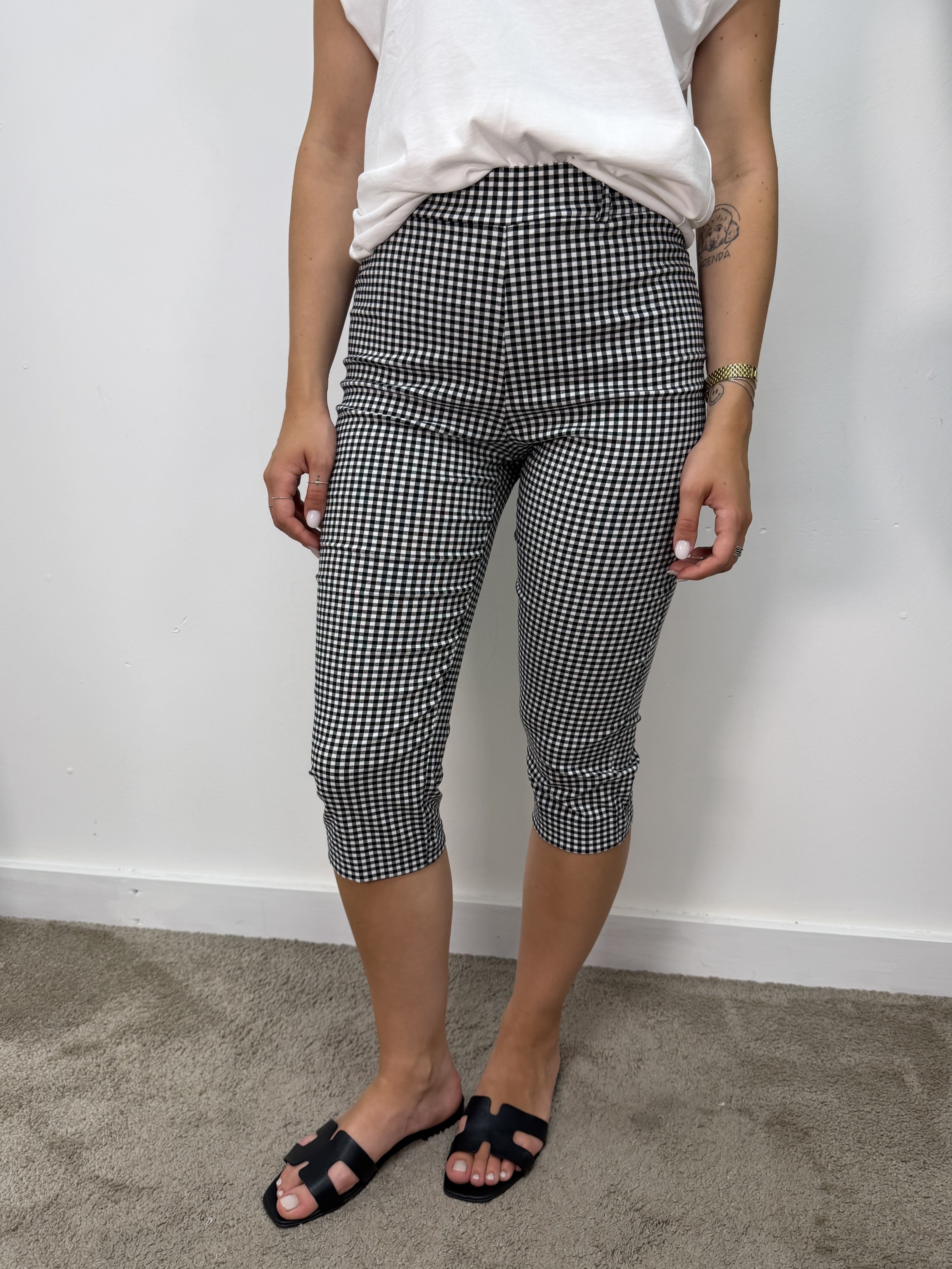Pantalone capri stampa vichy MyD