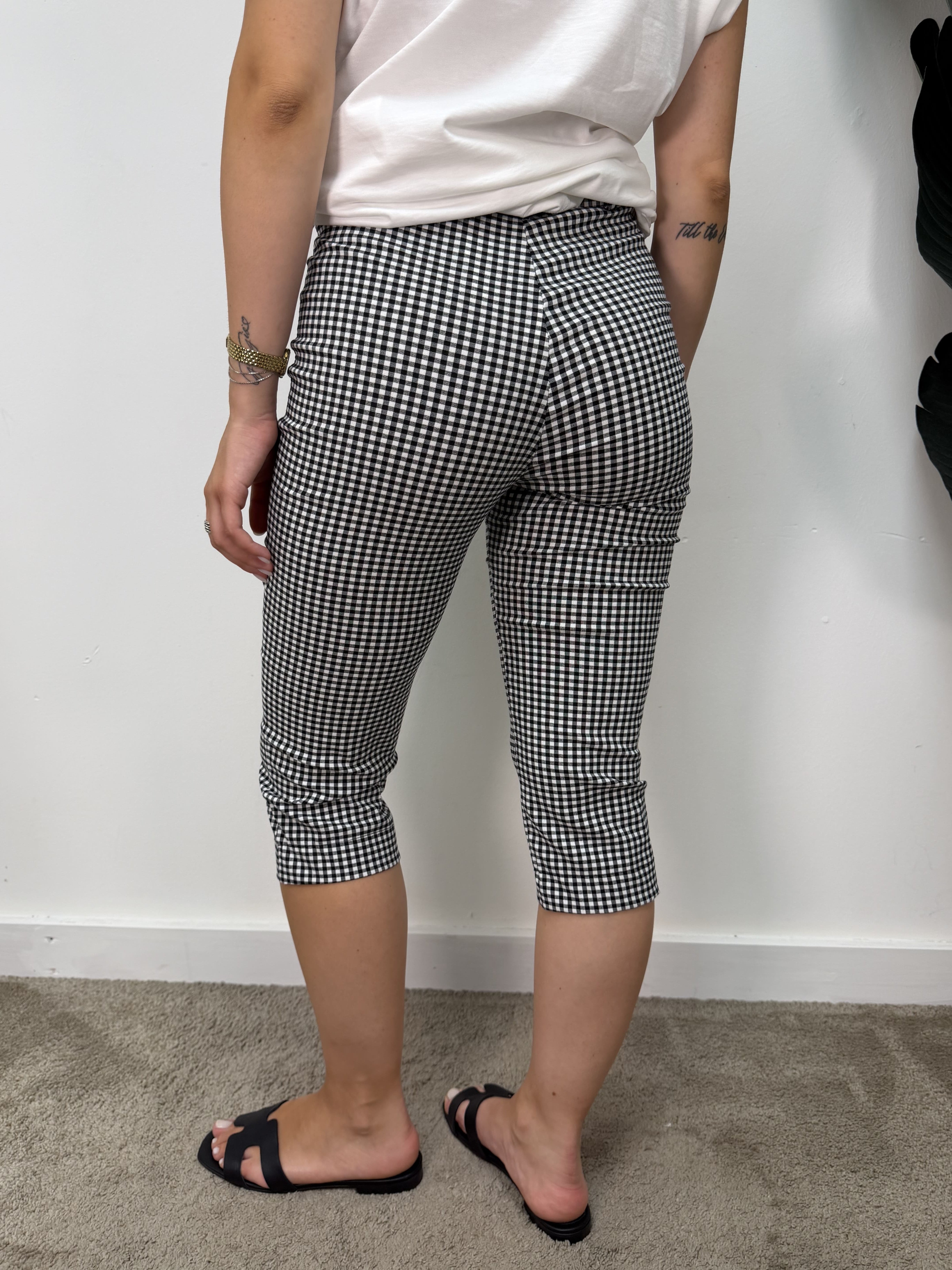 Pantalone capri stampa vichy MyD