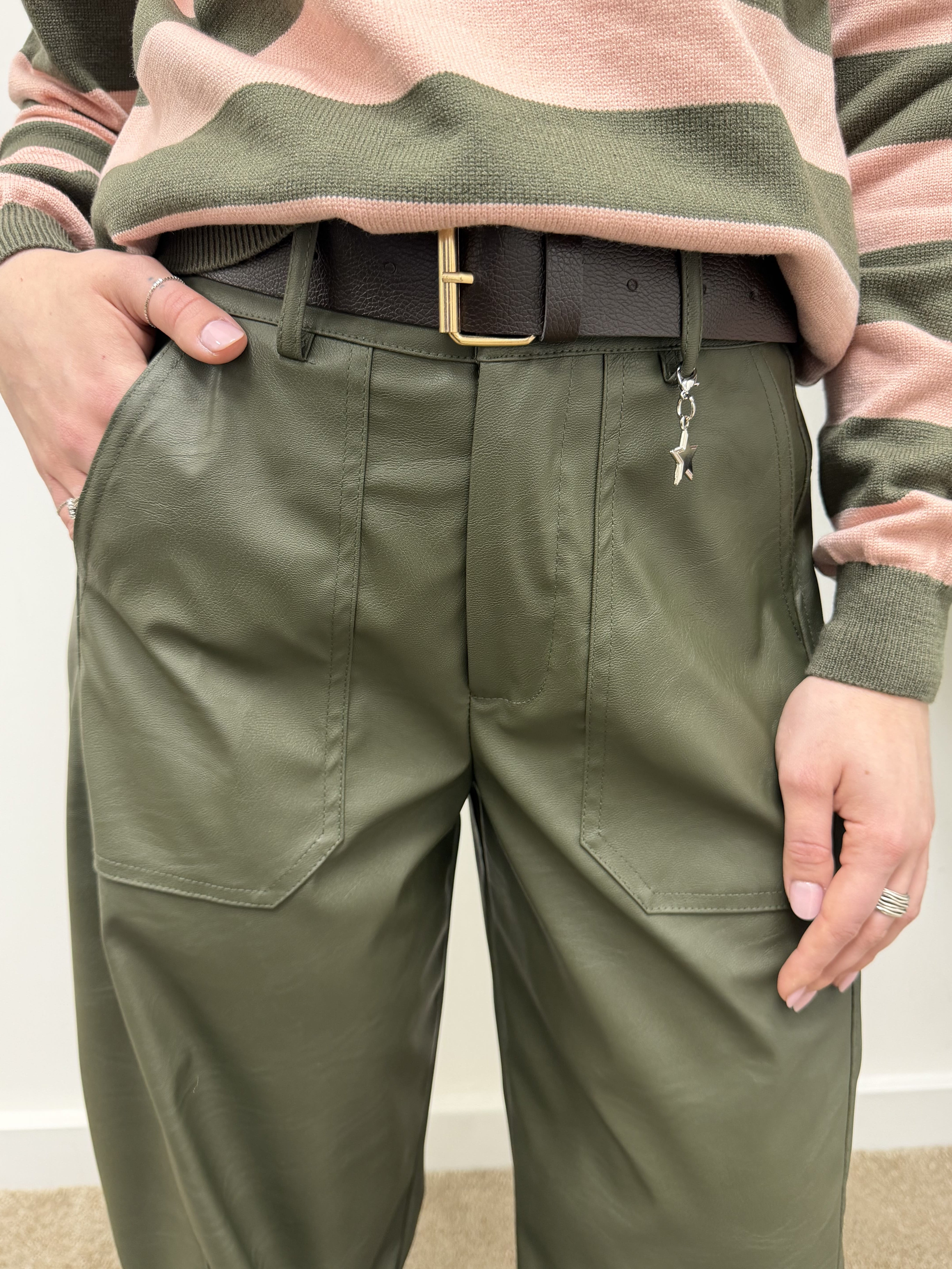 Pantalone stellina in ecopelle Susy Mix