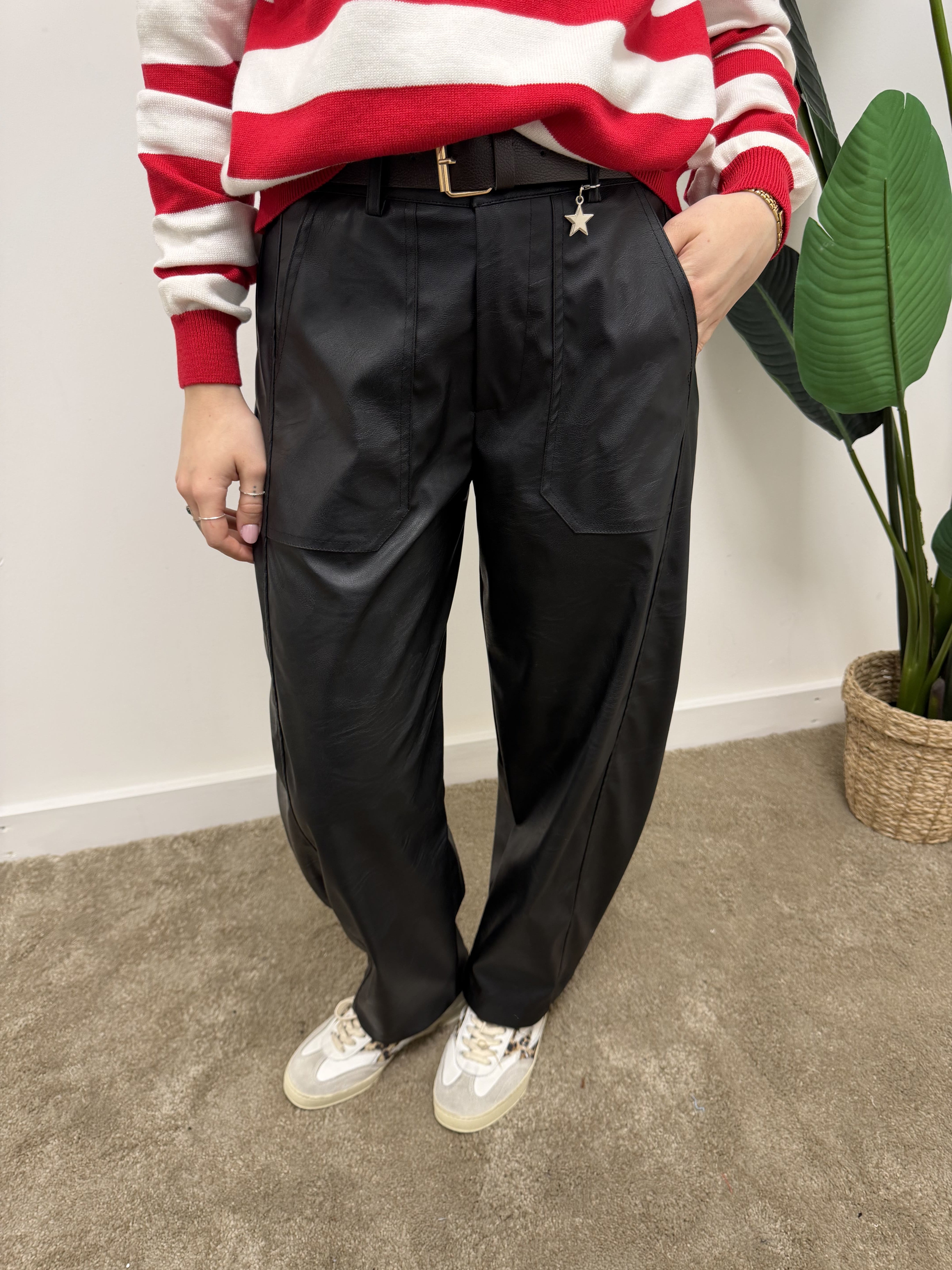 Pantalone stellina in ecopelle Susy Mix