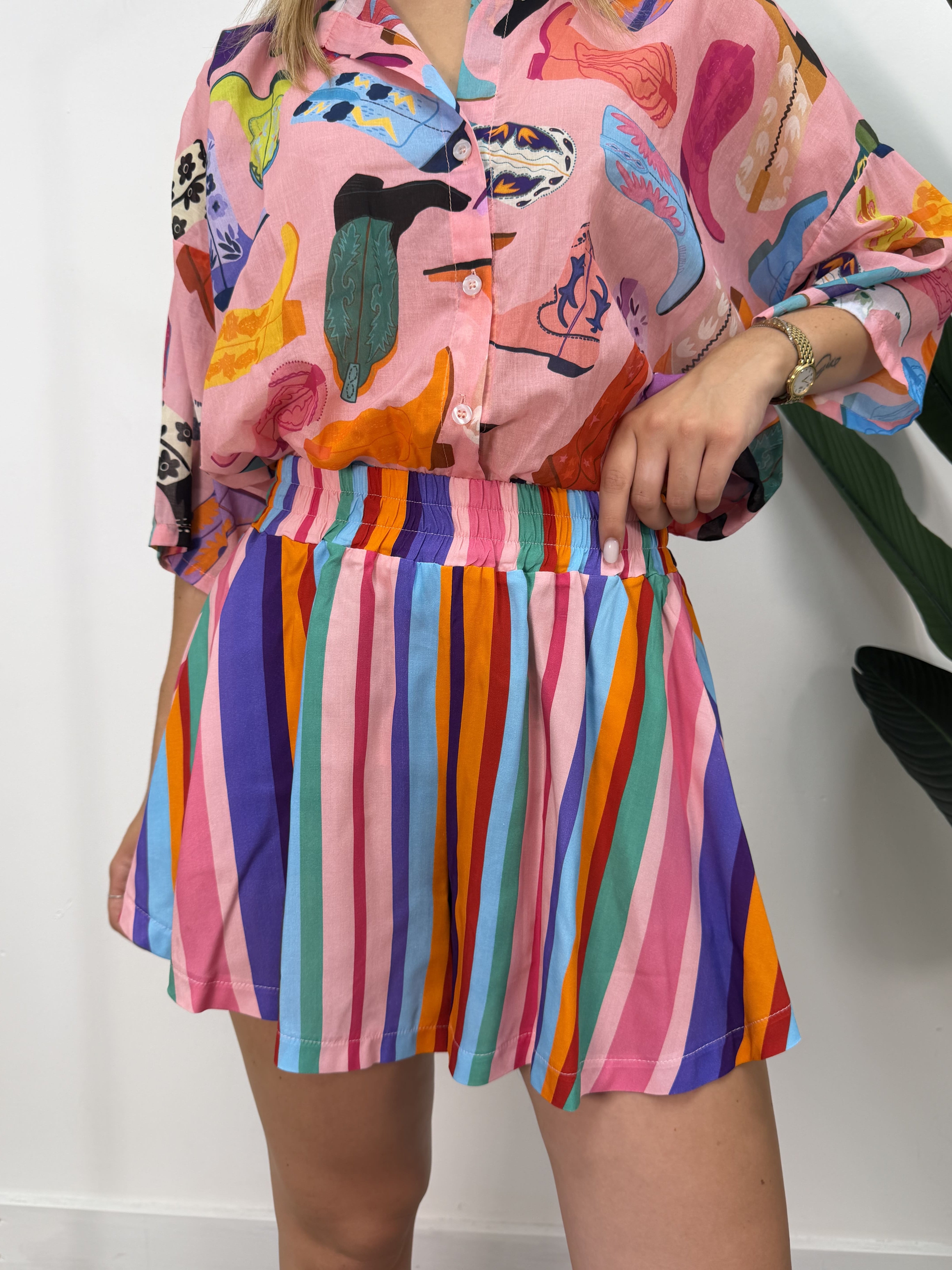 Short stampa righe Tensione In