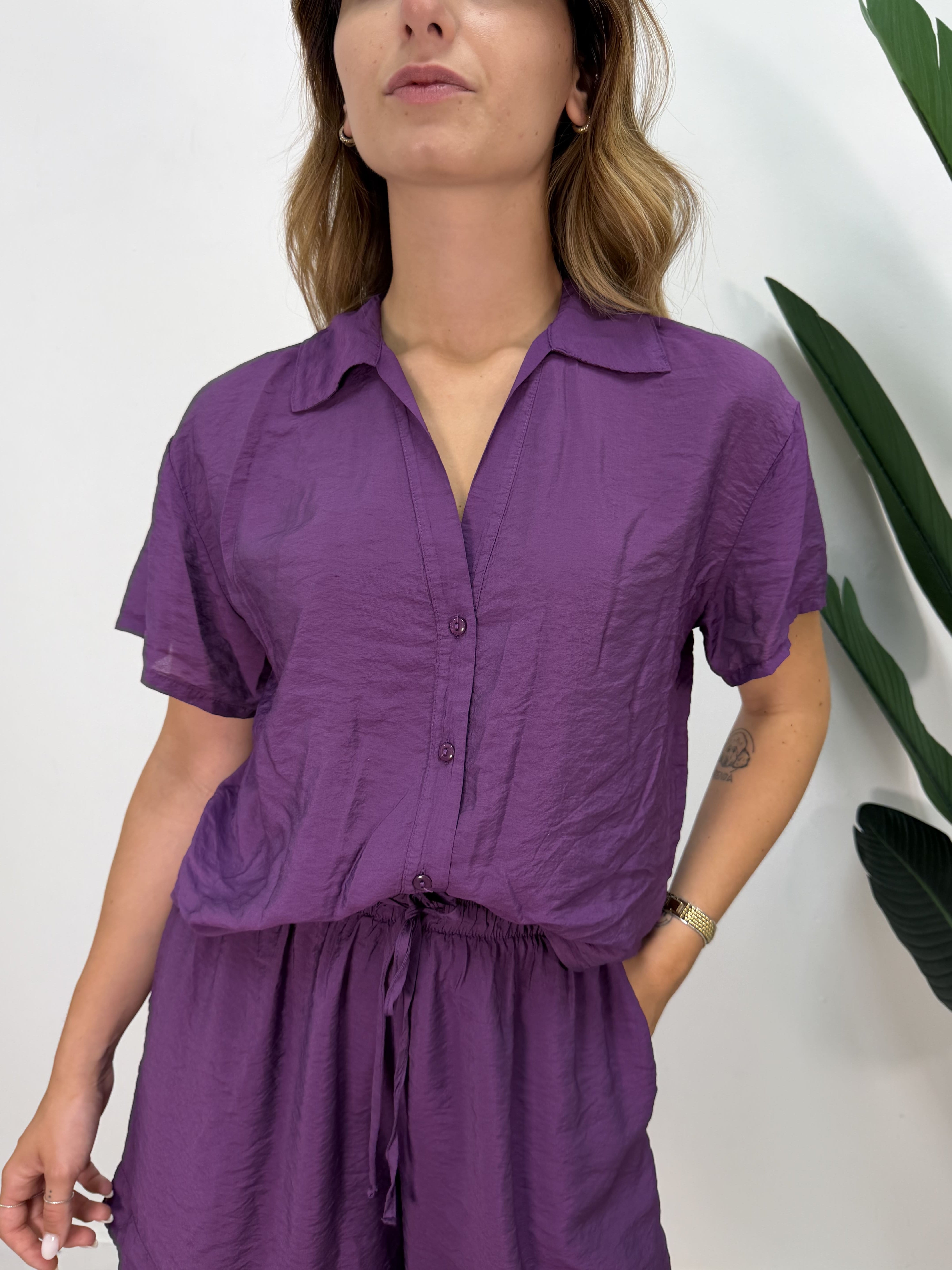 Camicia mezza manica scollo V Tensione In