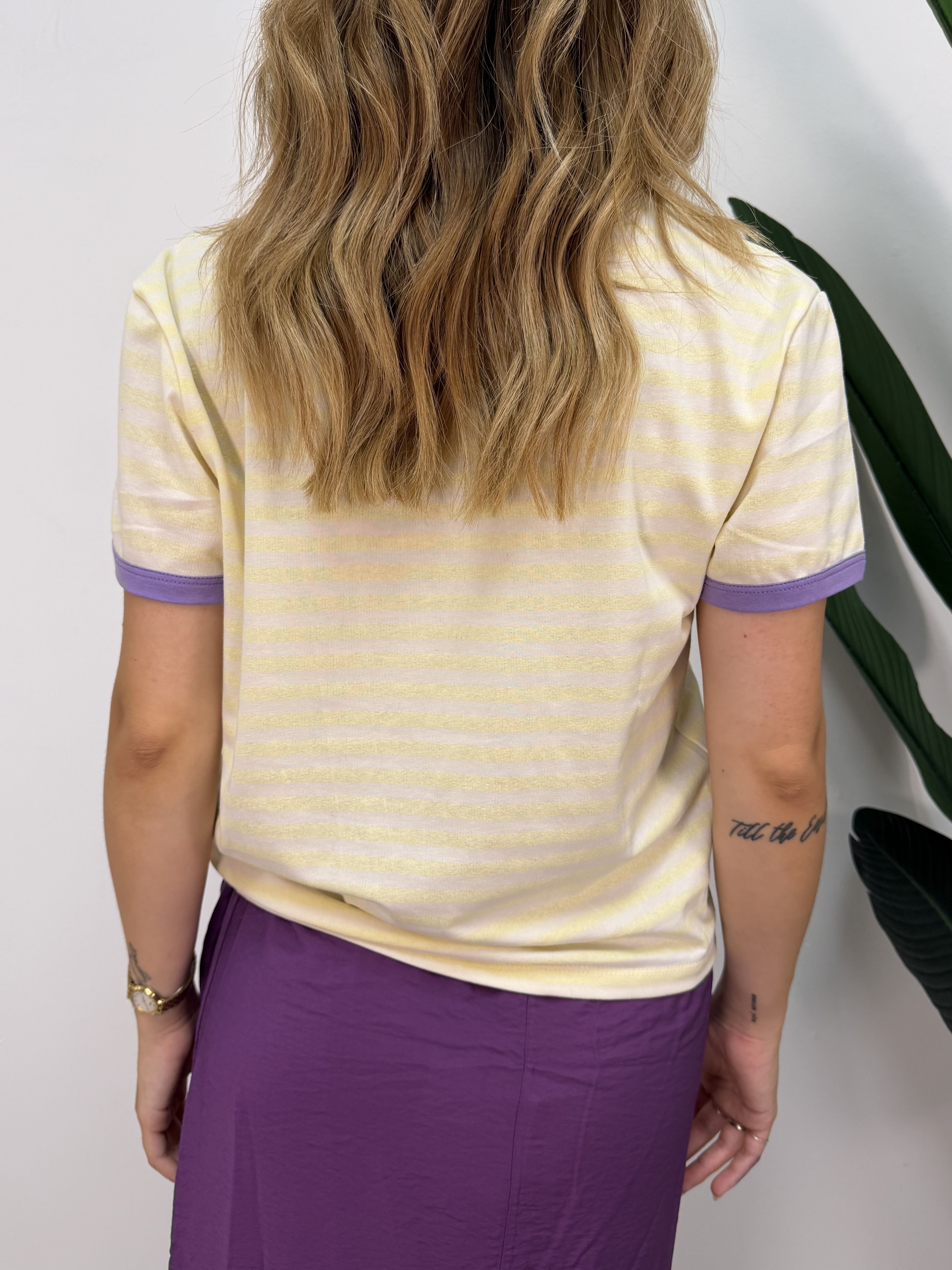 T-shirt rigata stampa mango Susy Mix