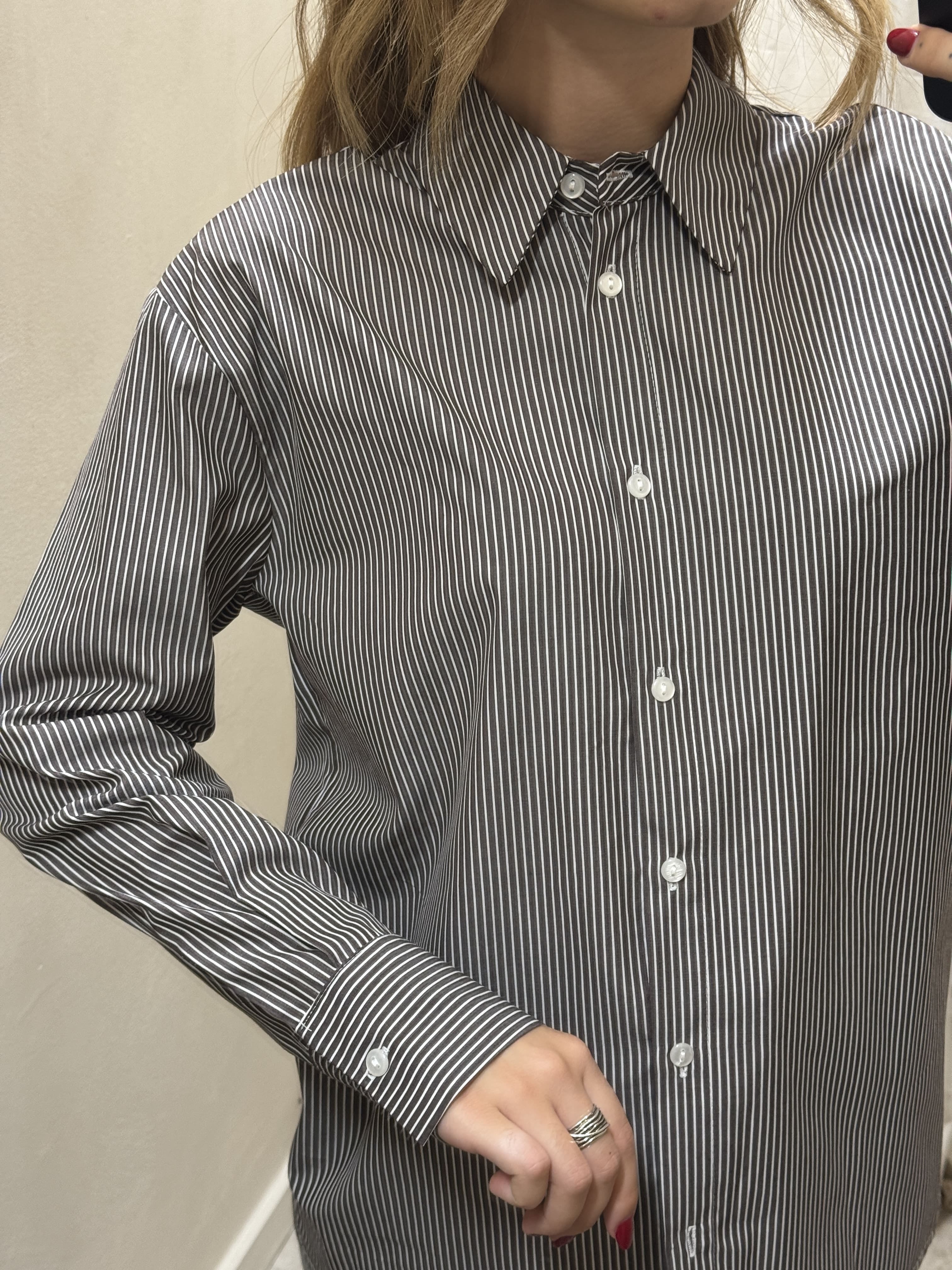 Camicia bacchettata in cotone Tensione In