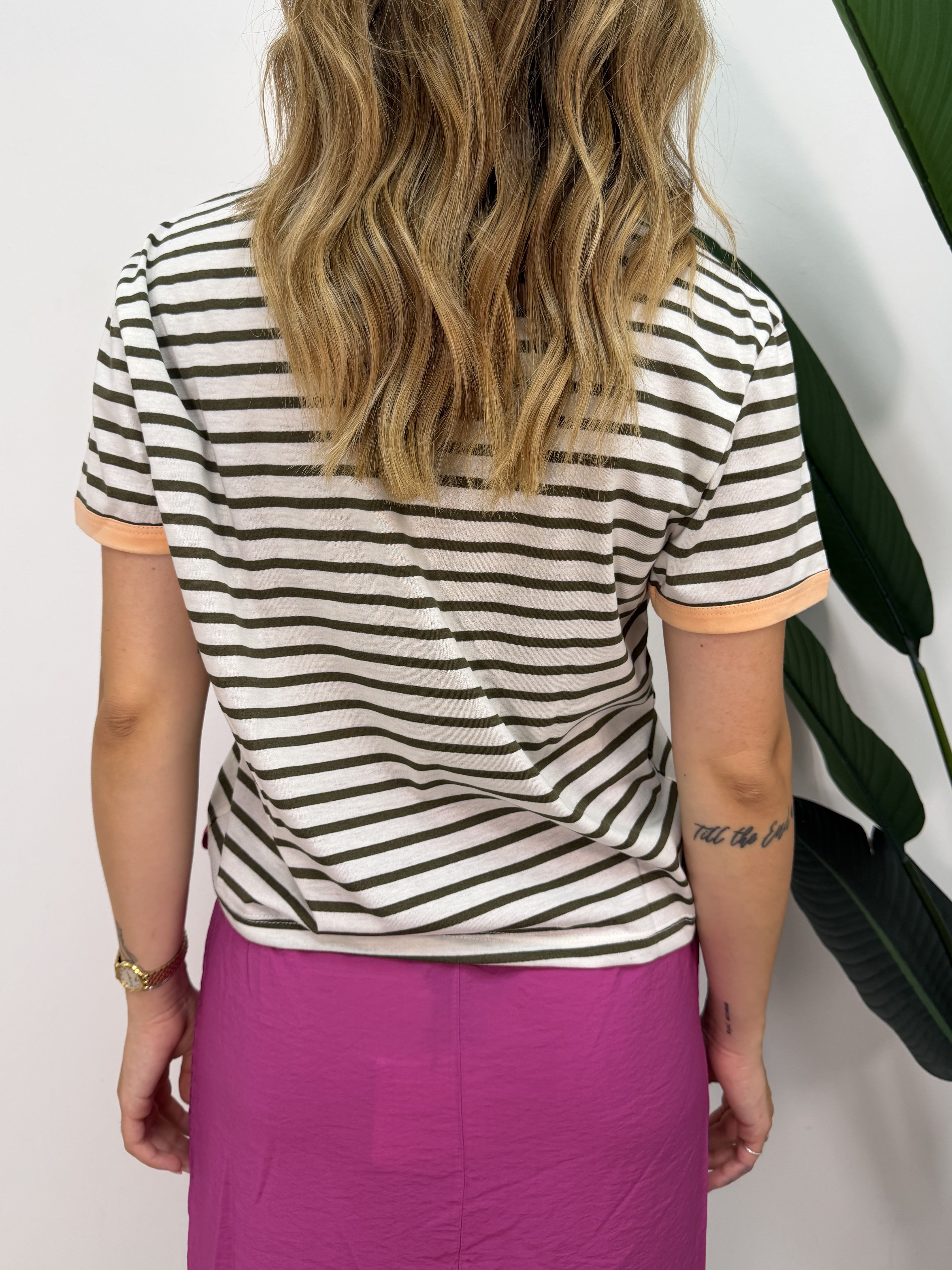T-shirt rigata stampa surf Susy Mix
