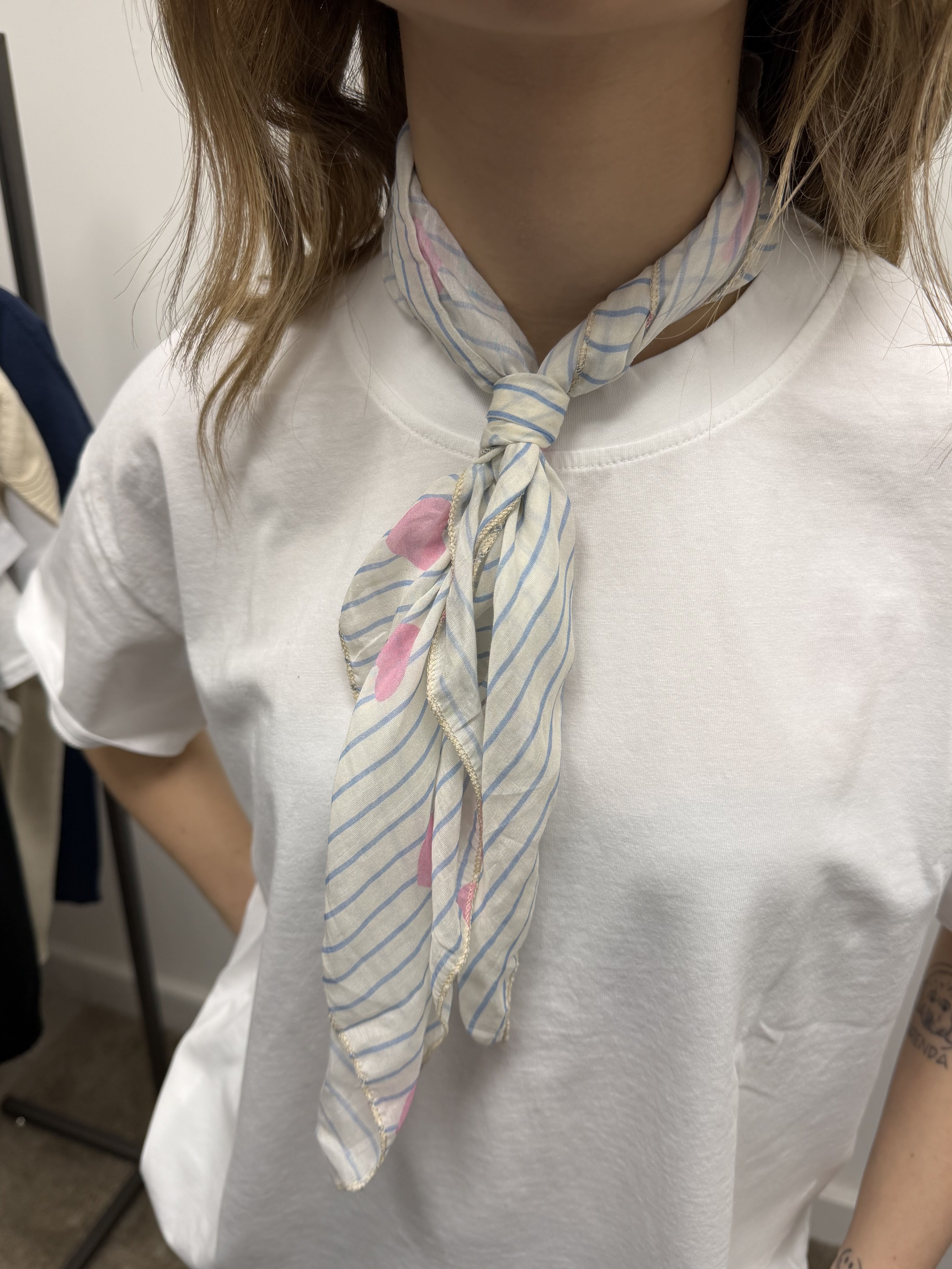 Foulard piccolo stampa cuori rosa in cotone Susy Mix