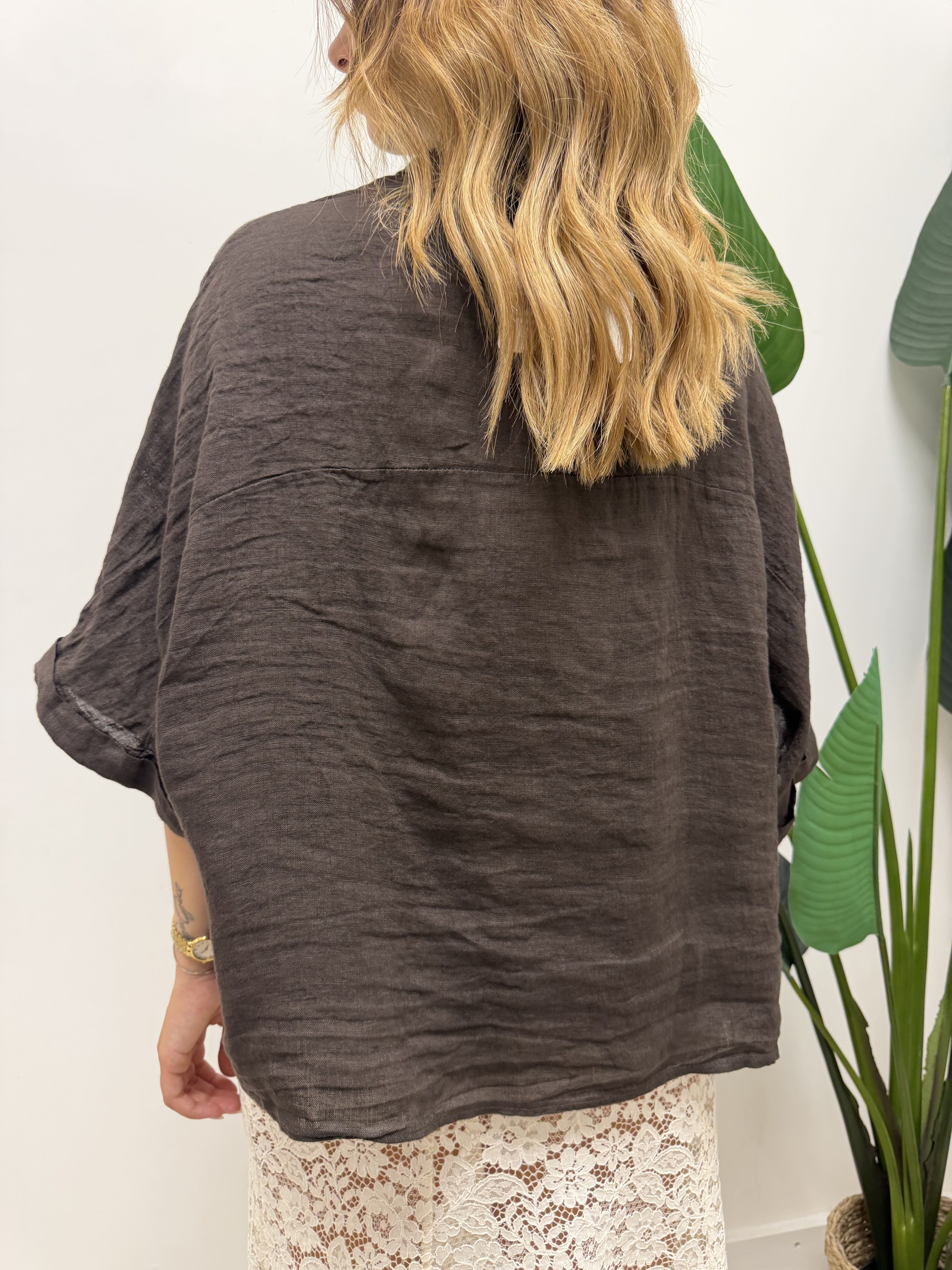 Camicia in lino mezza manica MyD