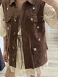 Gilet in cotone gabardine con applicazioni cabochon Susy Mix