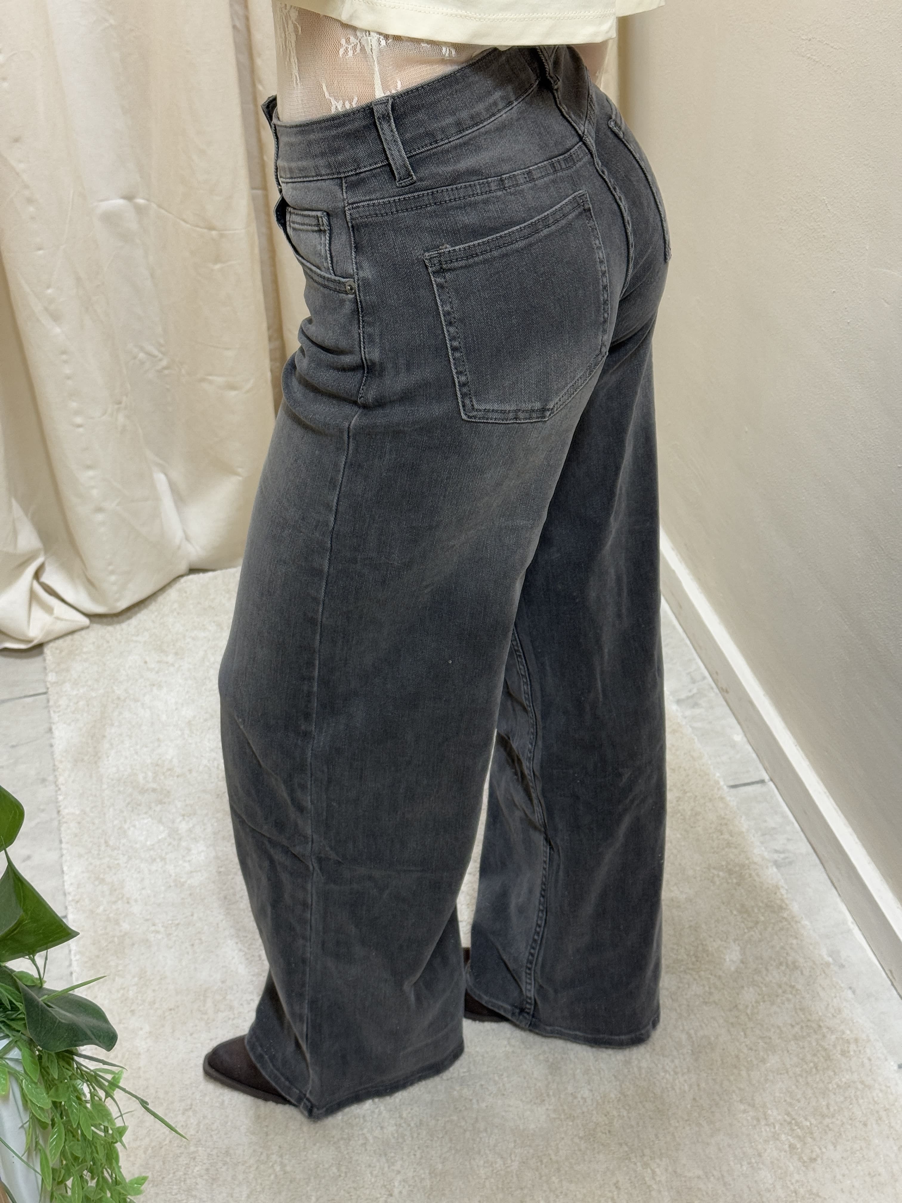 Jeans wide leg grigio MyD