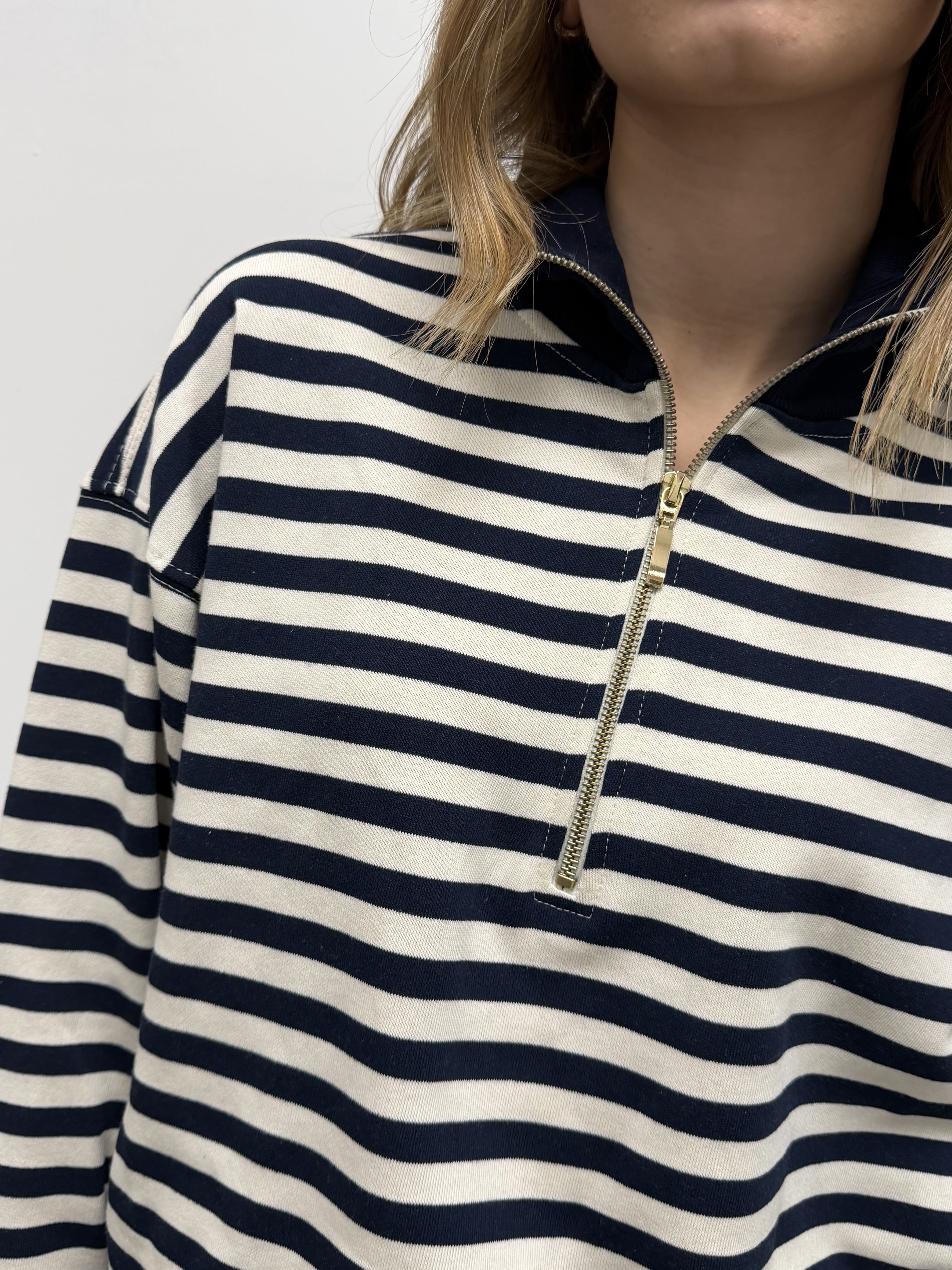 Felpa mezza zip rigata Tensione In