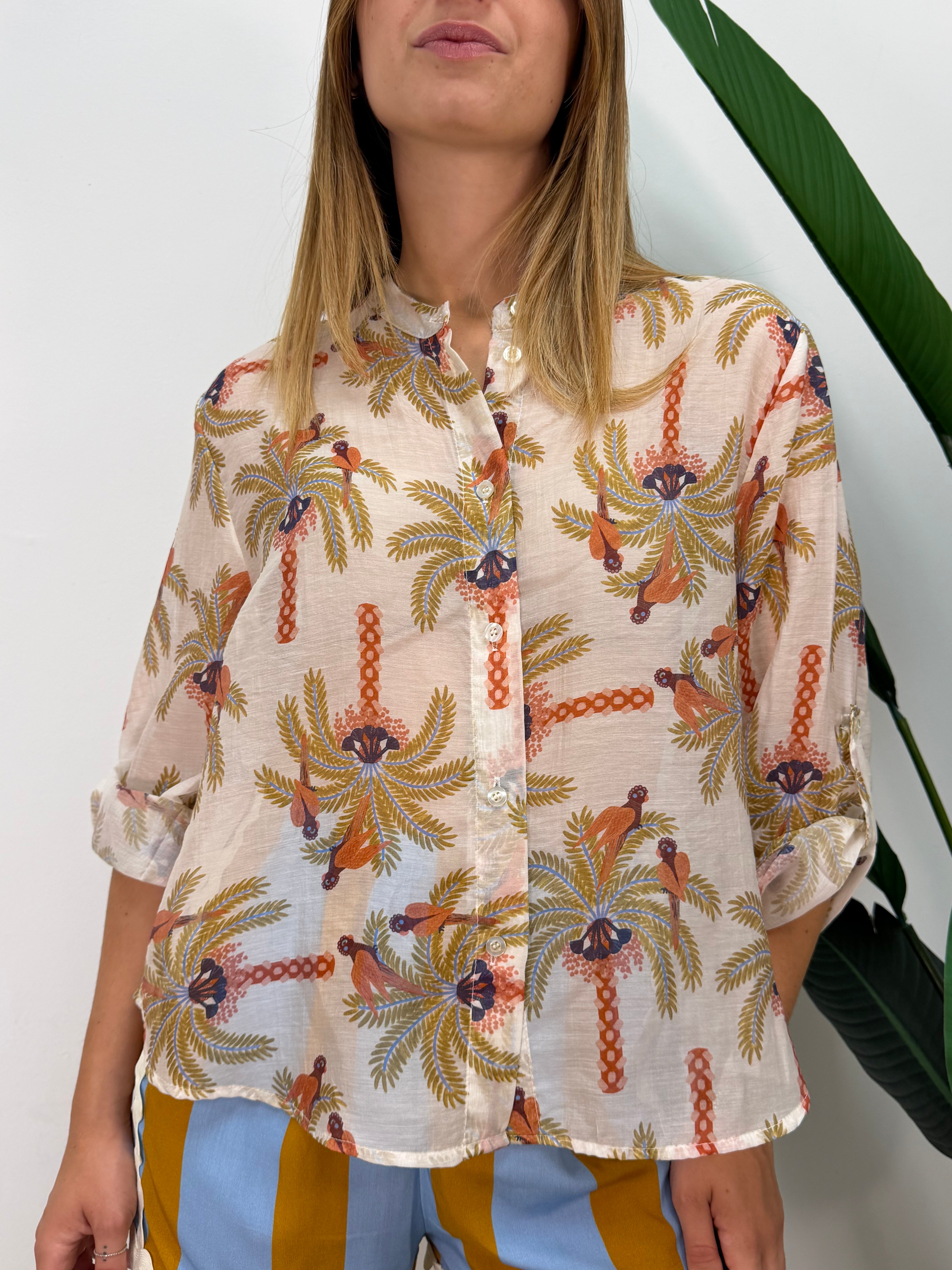 Camicia in mussola stampa pavoni HaveOne