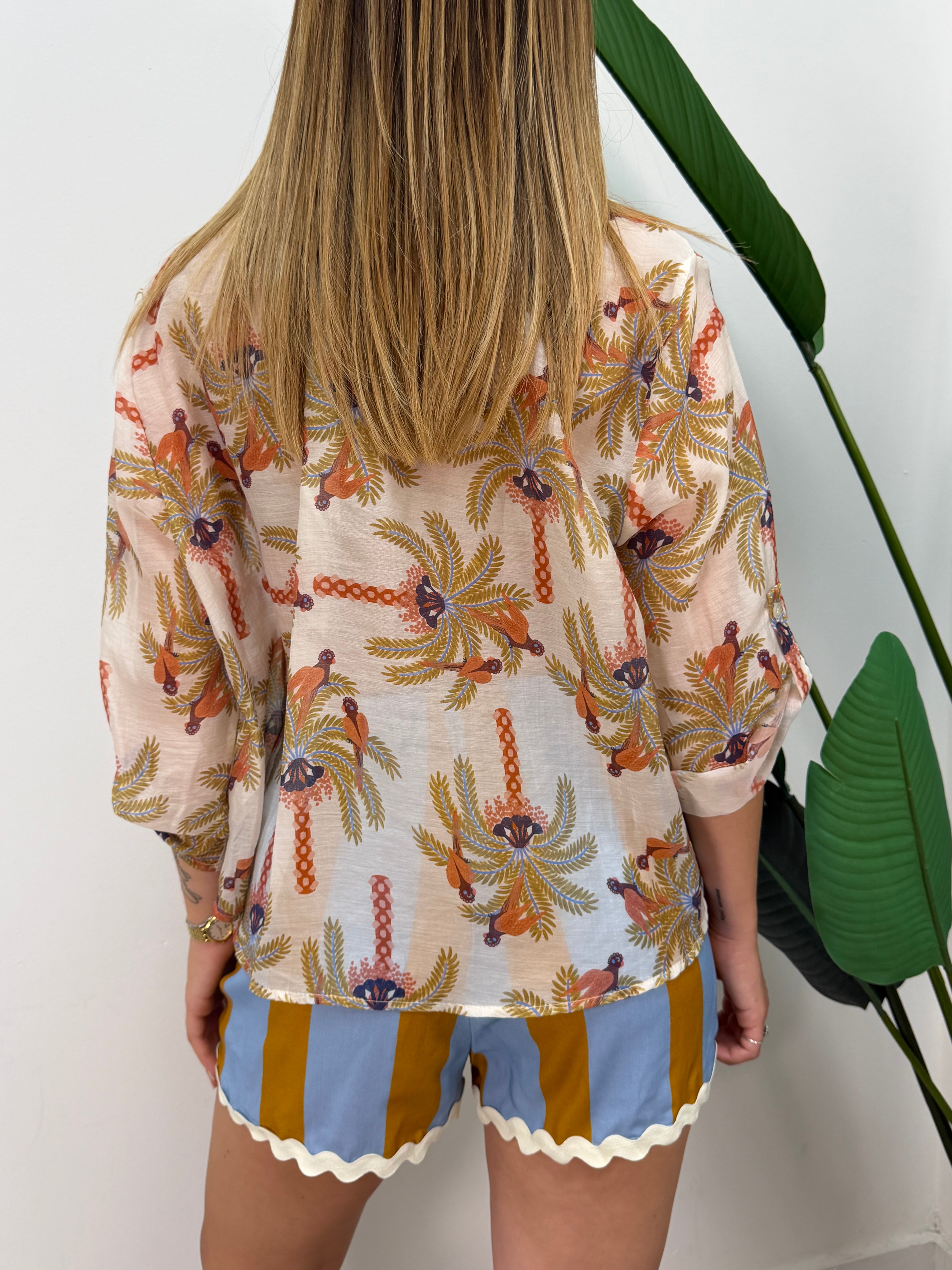 Camicia in mussola stampa pavoni HaveOne