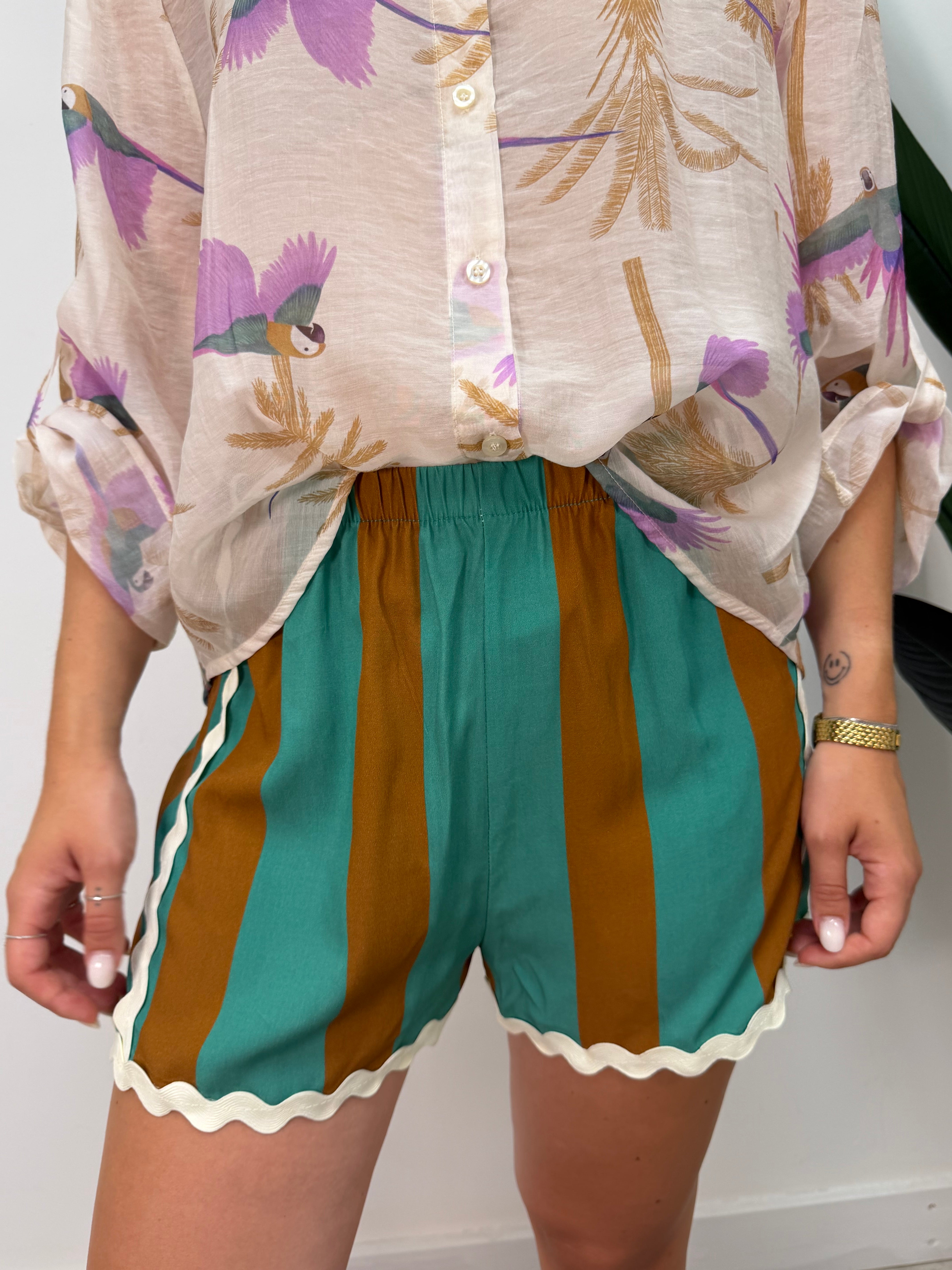 Short boxer stampa righe con passamaneria HaveOne