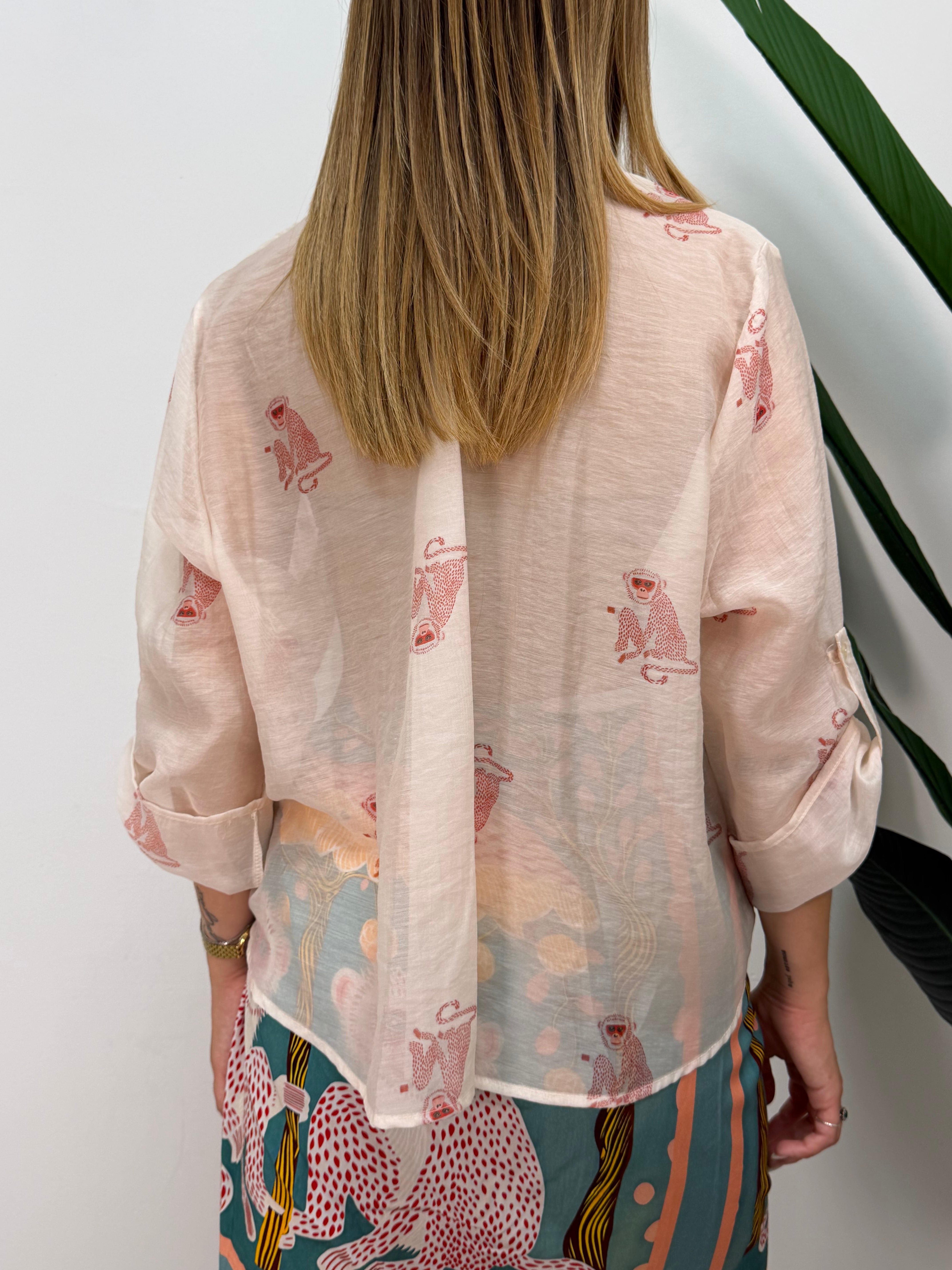 Camicia in mussola stampa scimmie HaveOne