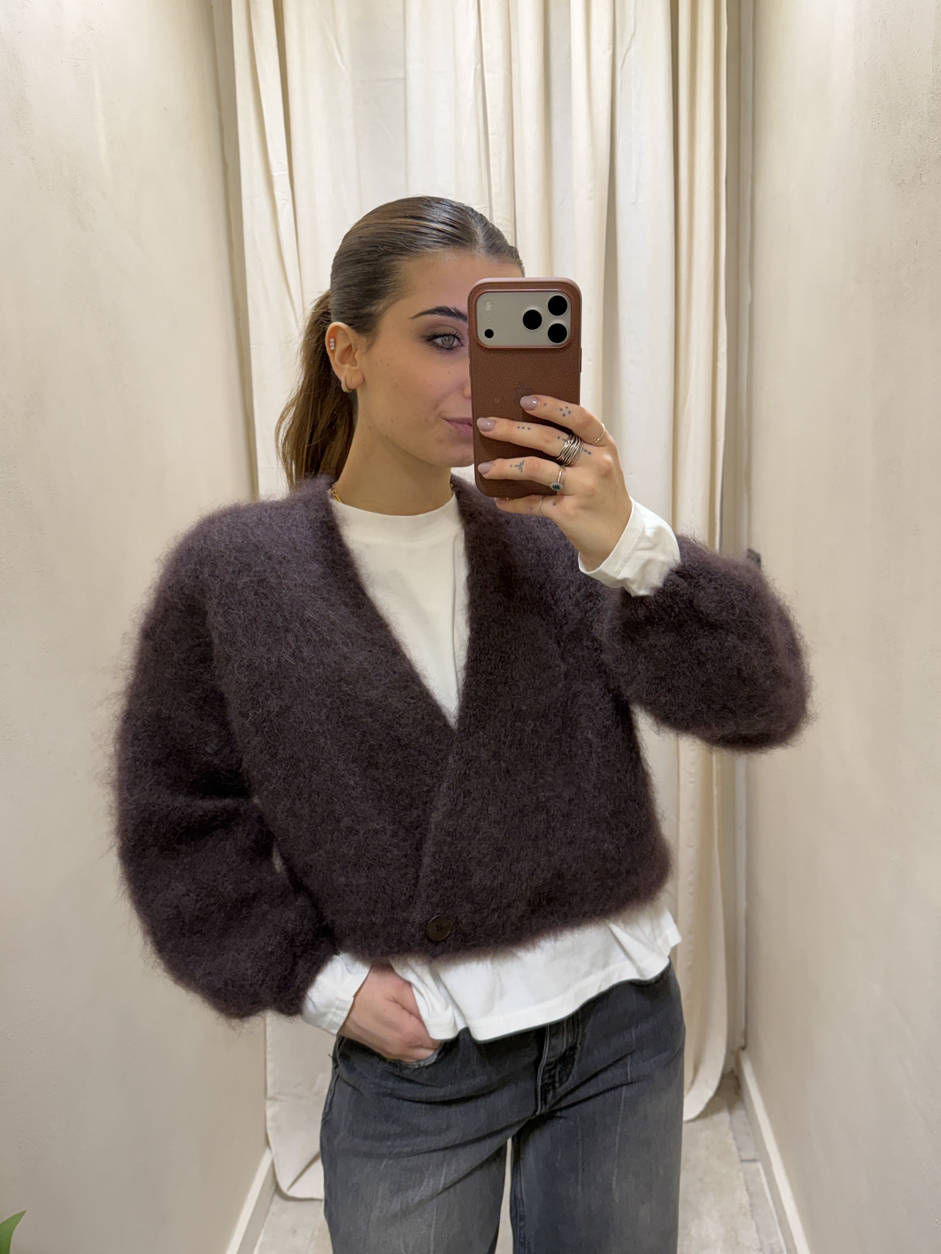 Maglione cardigan mohair 80% Dixie