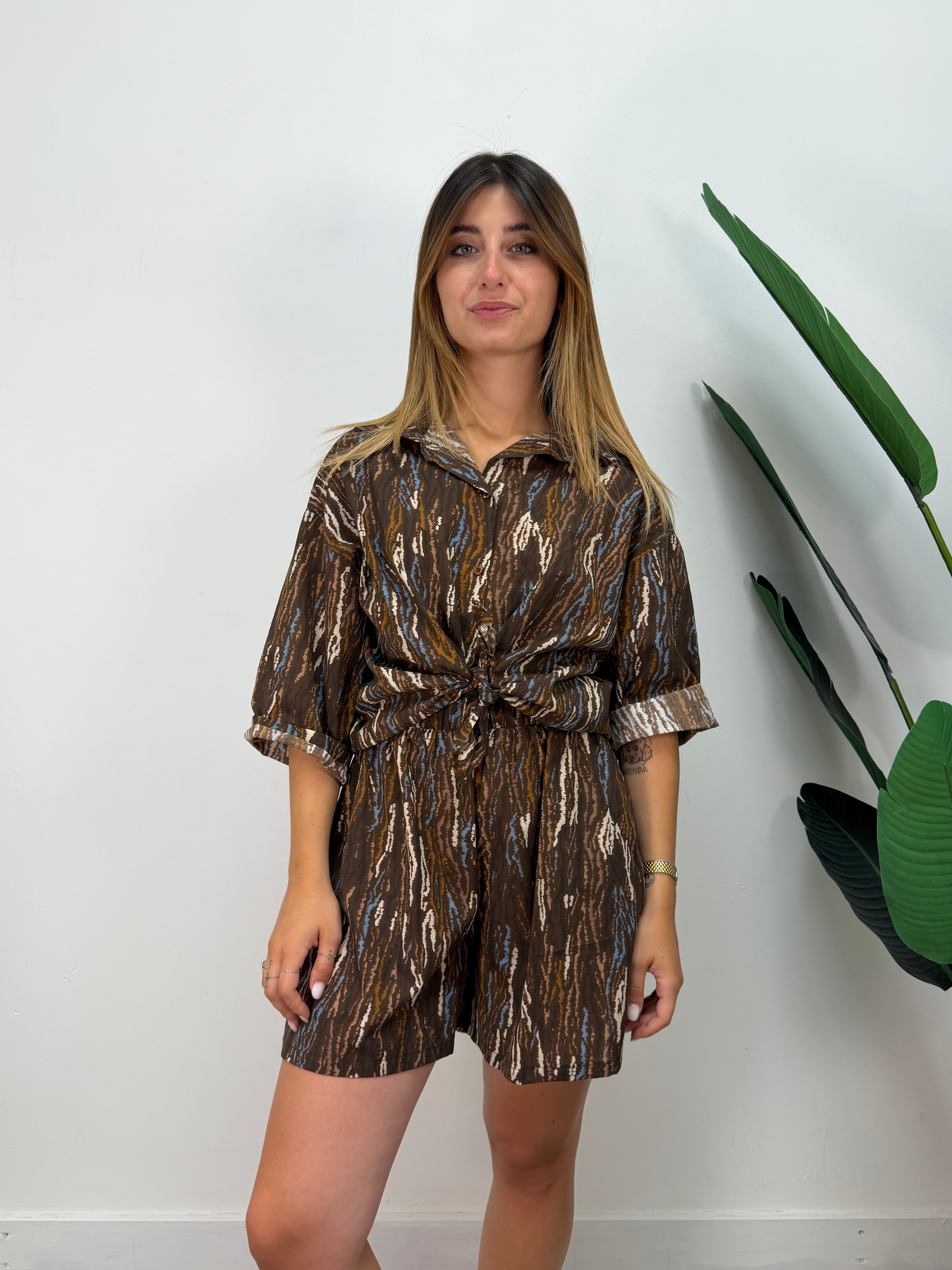 Coordinato camicia e short stampa fantasia Susy Mix