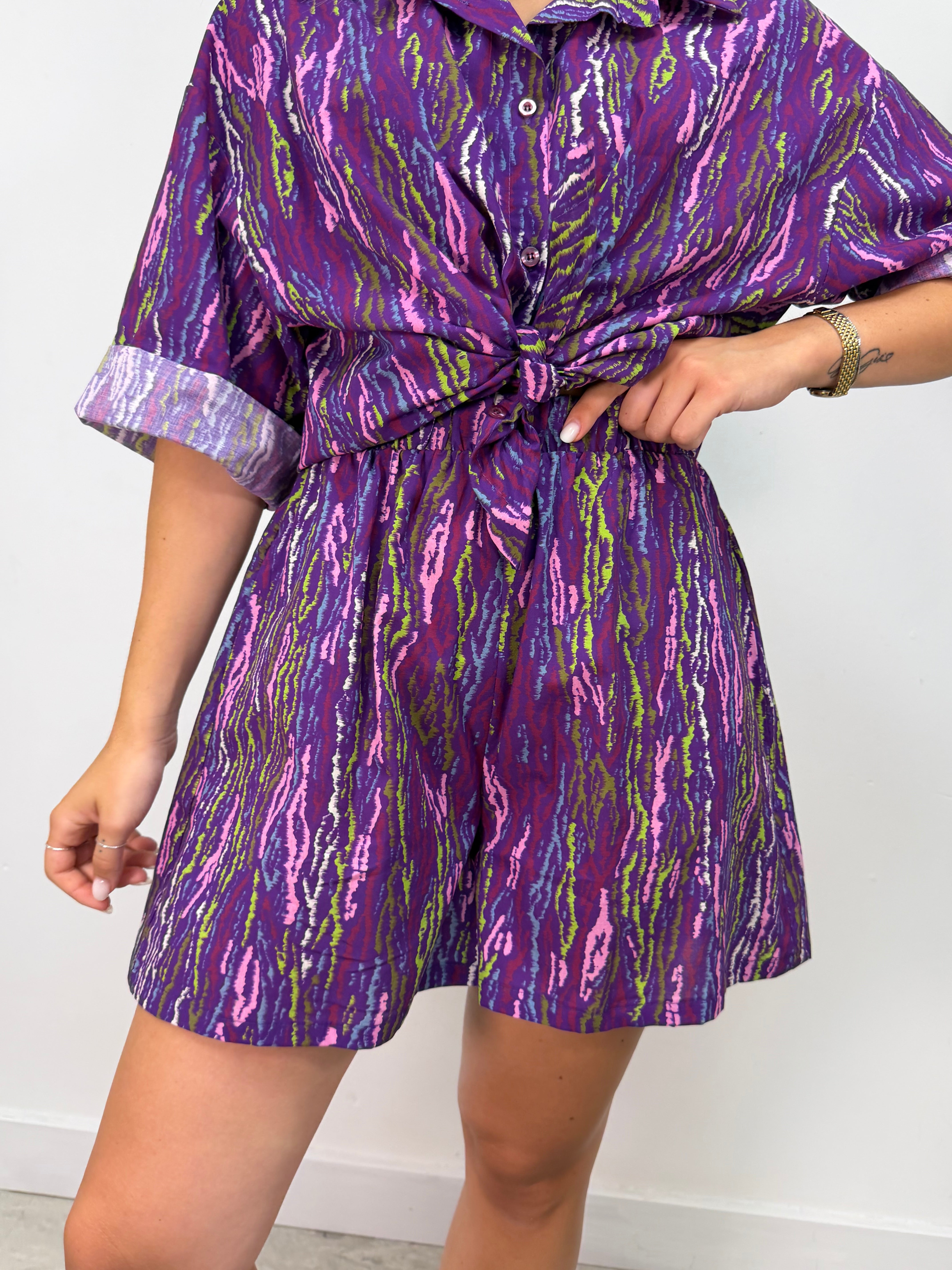 Coordinato camicia e short stampa fantasia Susy Mix